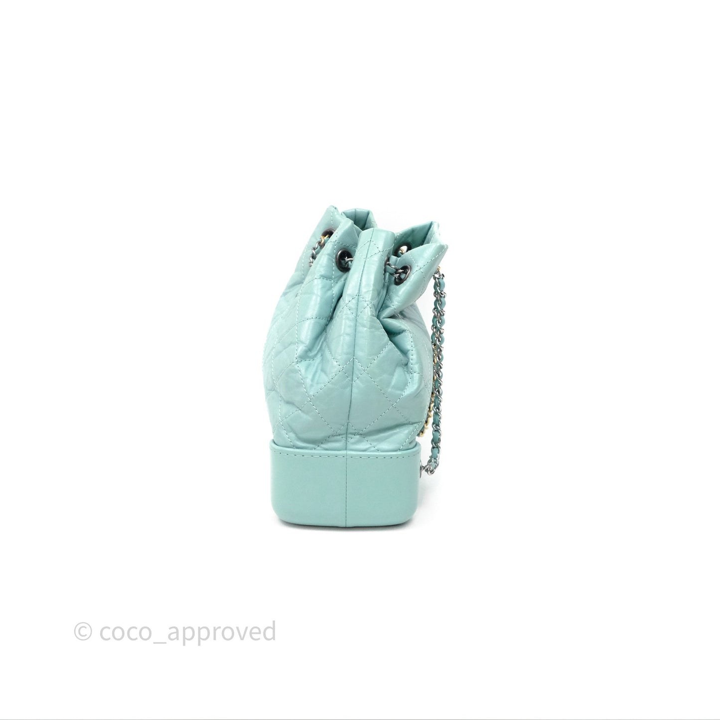 Chanel Small Gabrielle Backpack Tiffany Green Aged Calfskin
