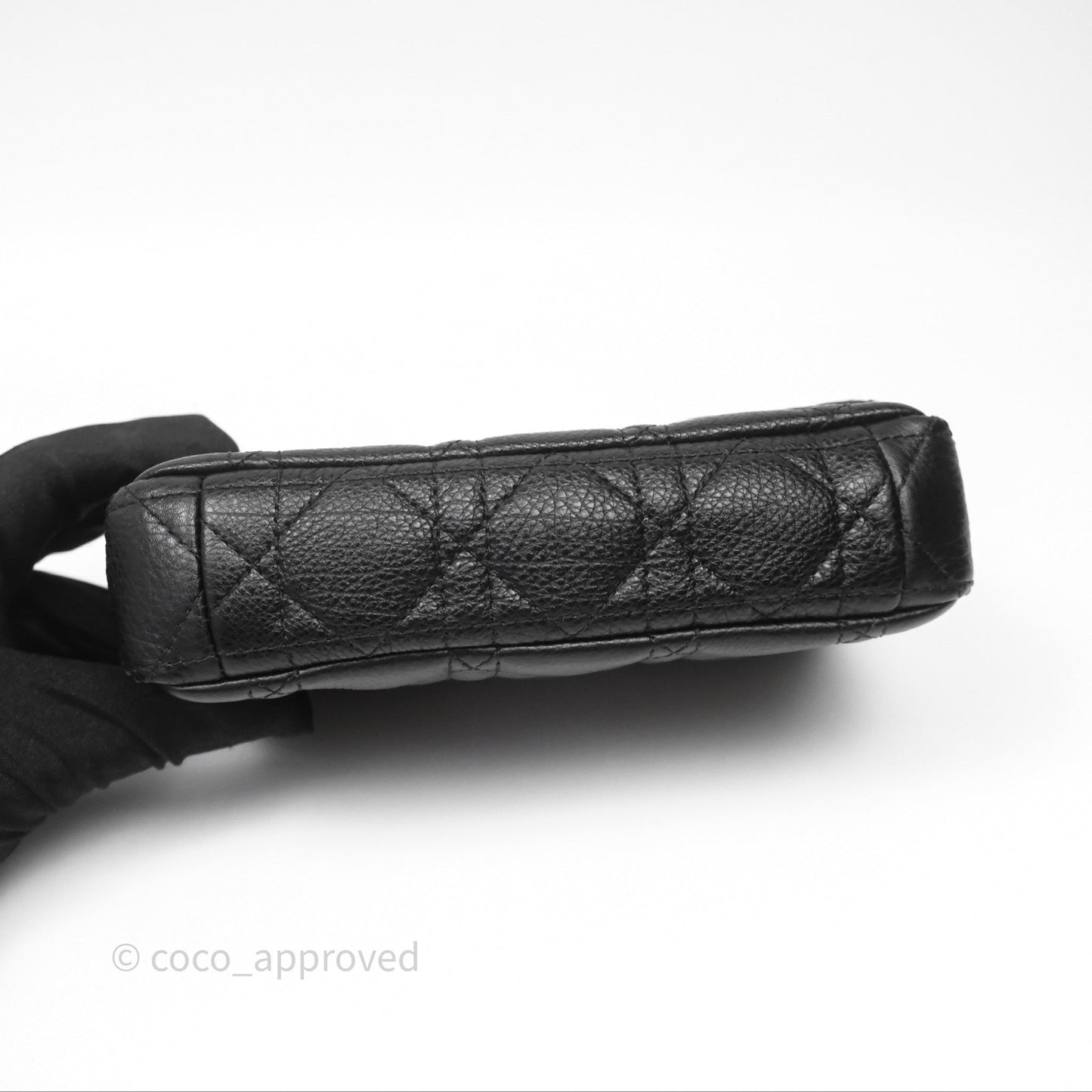 Christian Dior Caro Pouch with Chain Black Cannage Calfskin