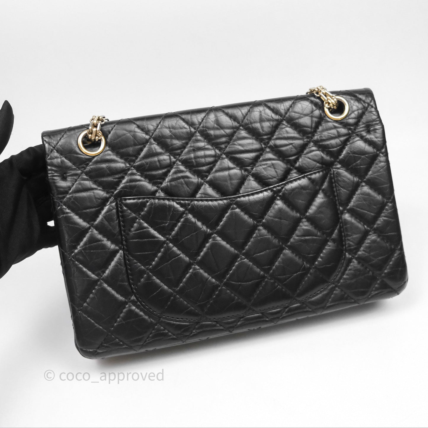 Chanel Reissue 226 Quilted Aged Calfskin Black Aged Gold Hardware