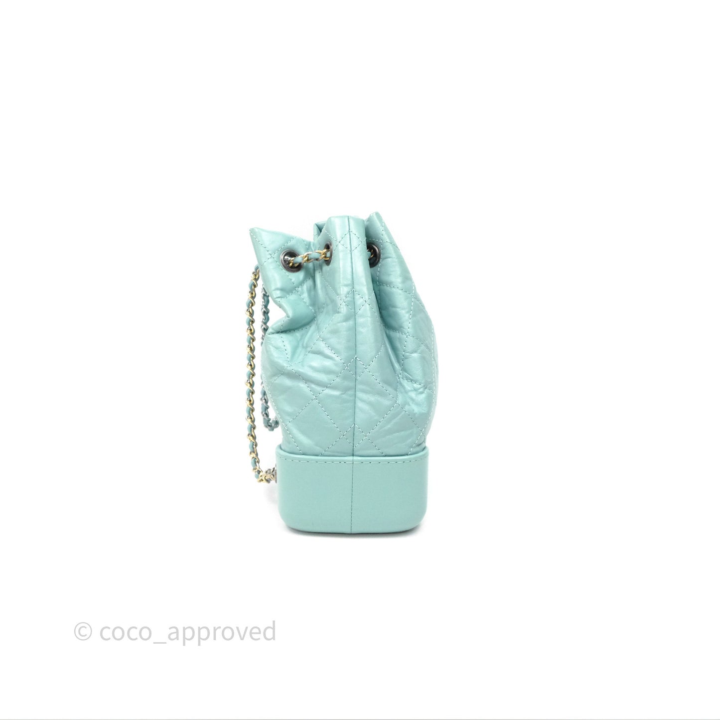 Chanel Small Gabrielle Backpack Tiffany Green Aged Calfskin