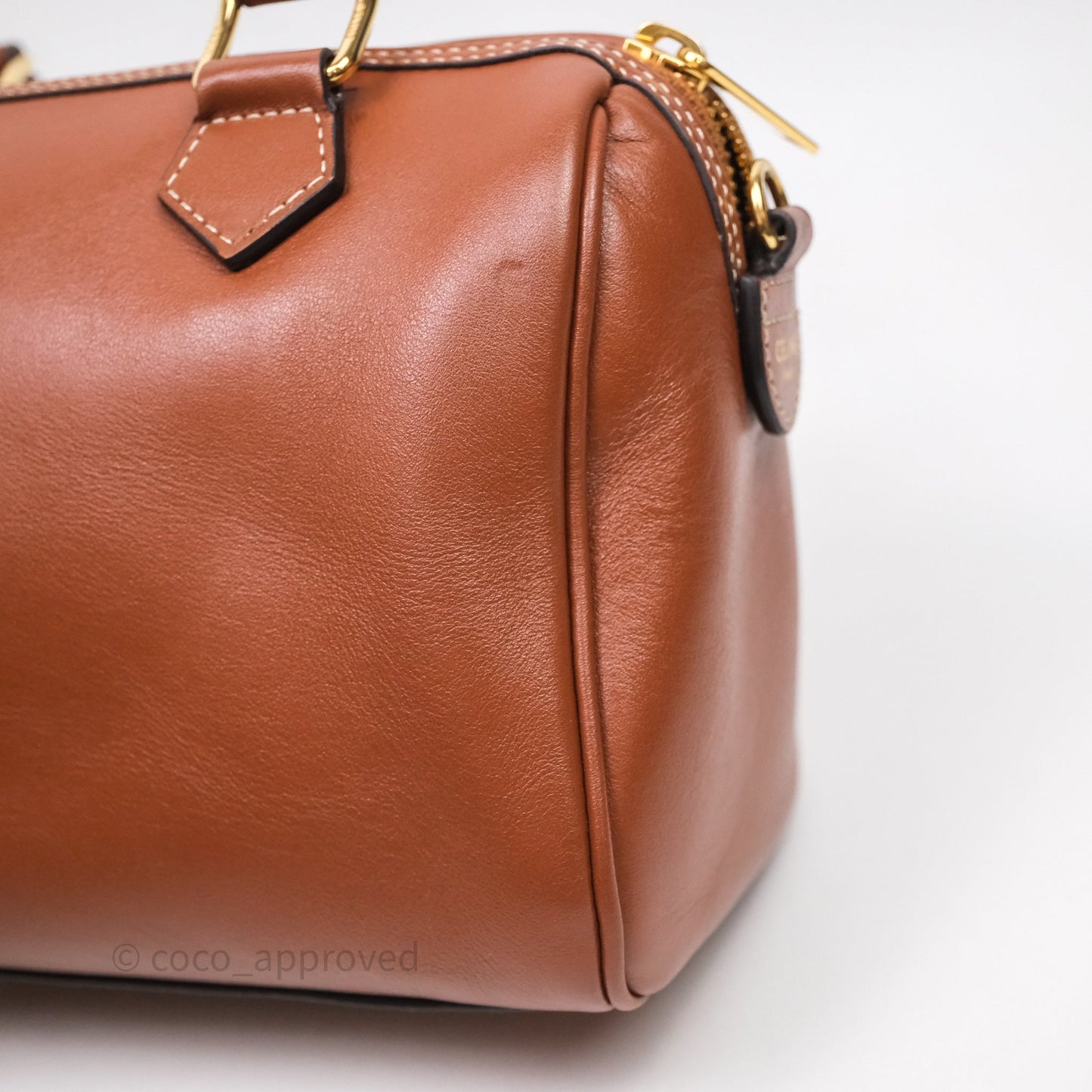 Celine Small Brown Boston Cuir Triomphe Tan Smooth Calfskin Bag