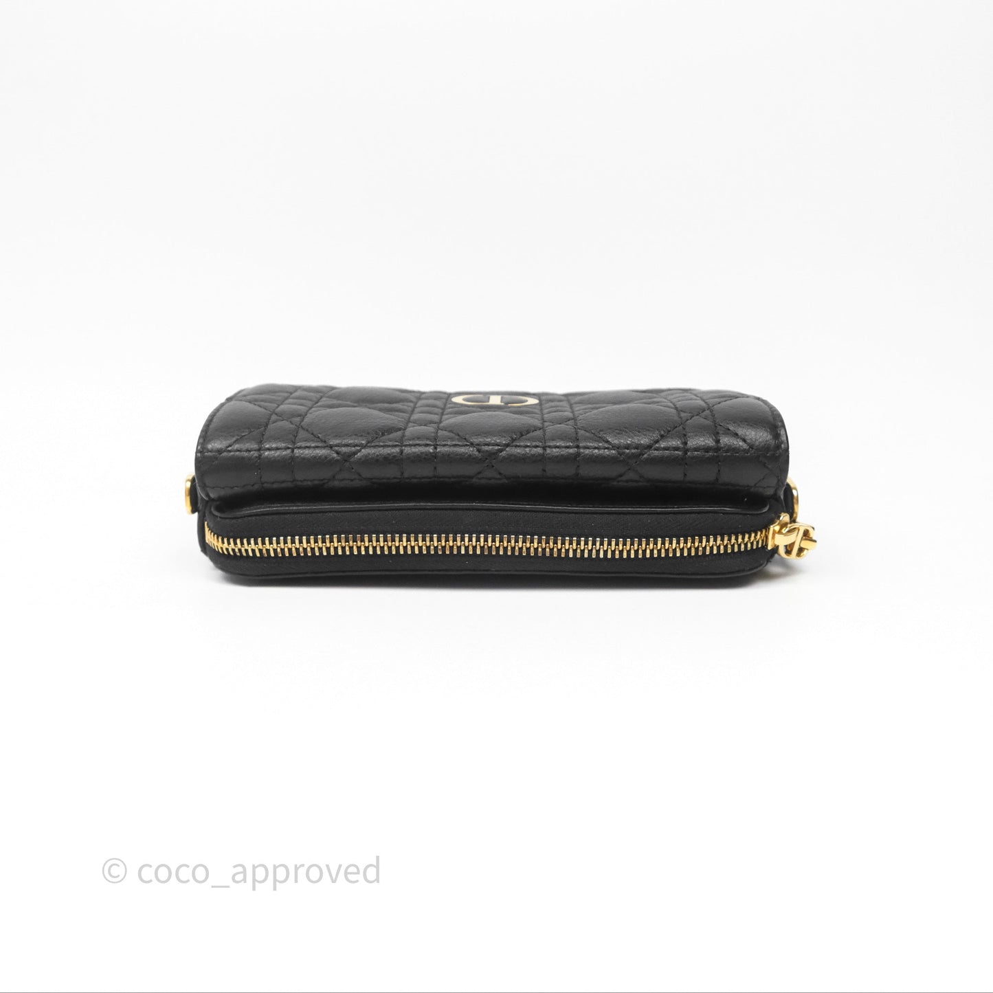 Christian Dior Caro Pouch with Chain Black Cannage Calfskin