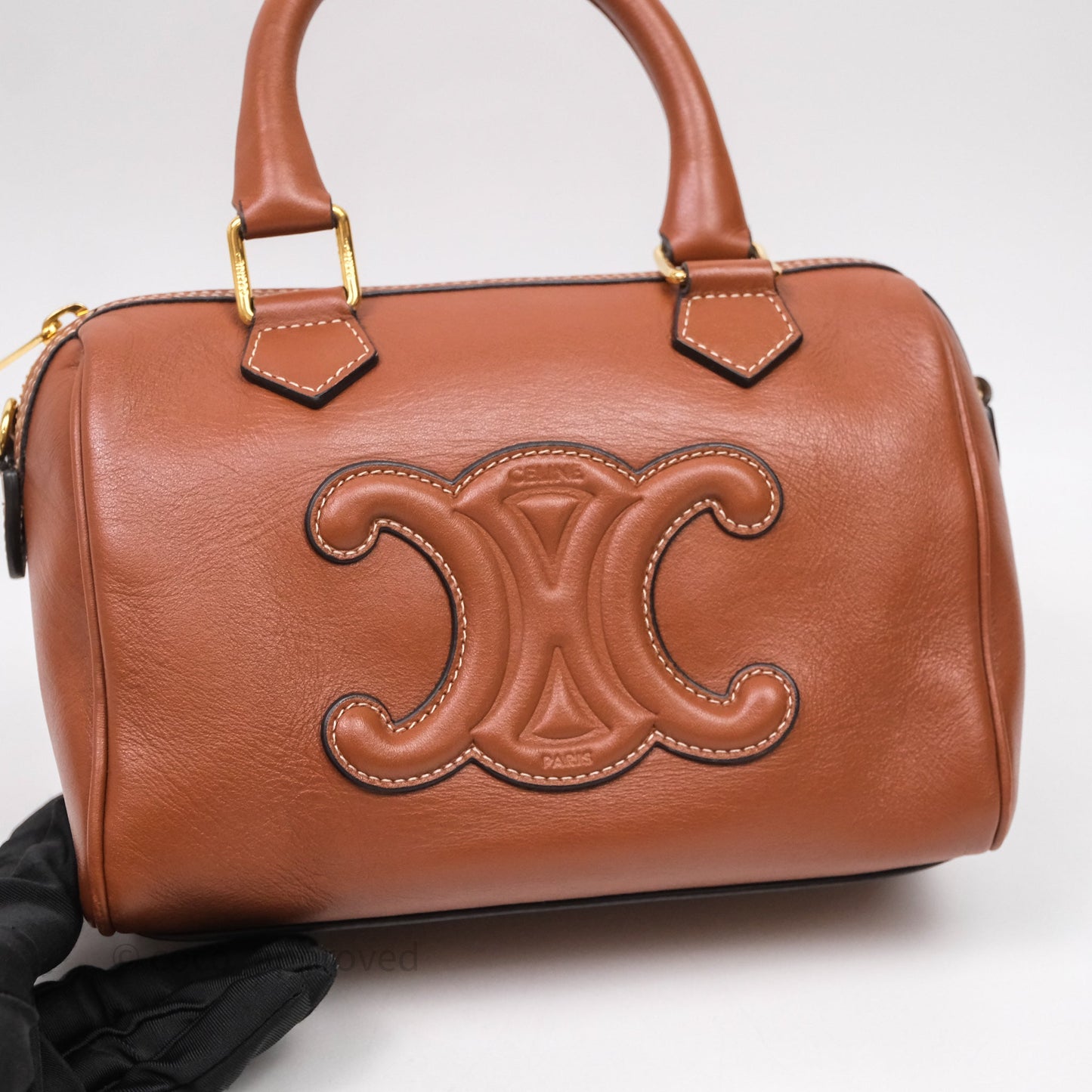 Celine Small Brown Boston Cuir Triomphe Tan Smooth Calfskin Bag