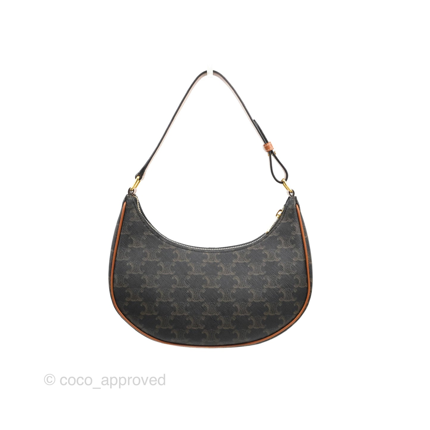 Celine Ava Bag In Triomphe Canvas Calfskin Tan
