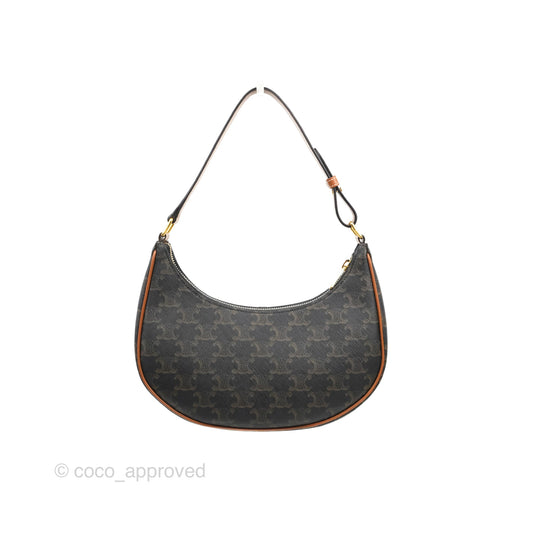 Celine Ava Bag In Triomphe Canvas Calfskin Tan