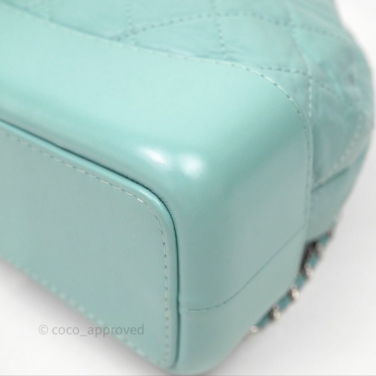 Chanel Small Gabrielle Backpack Tiffany Green Aged Calfskin