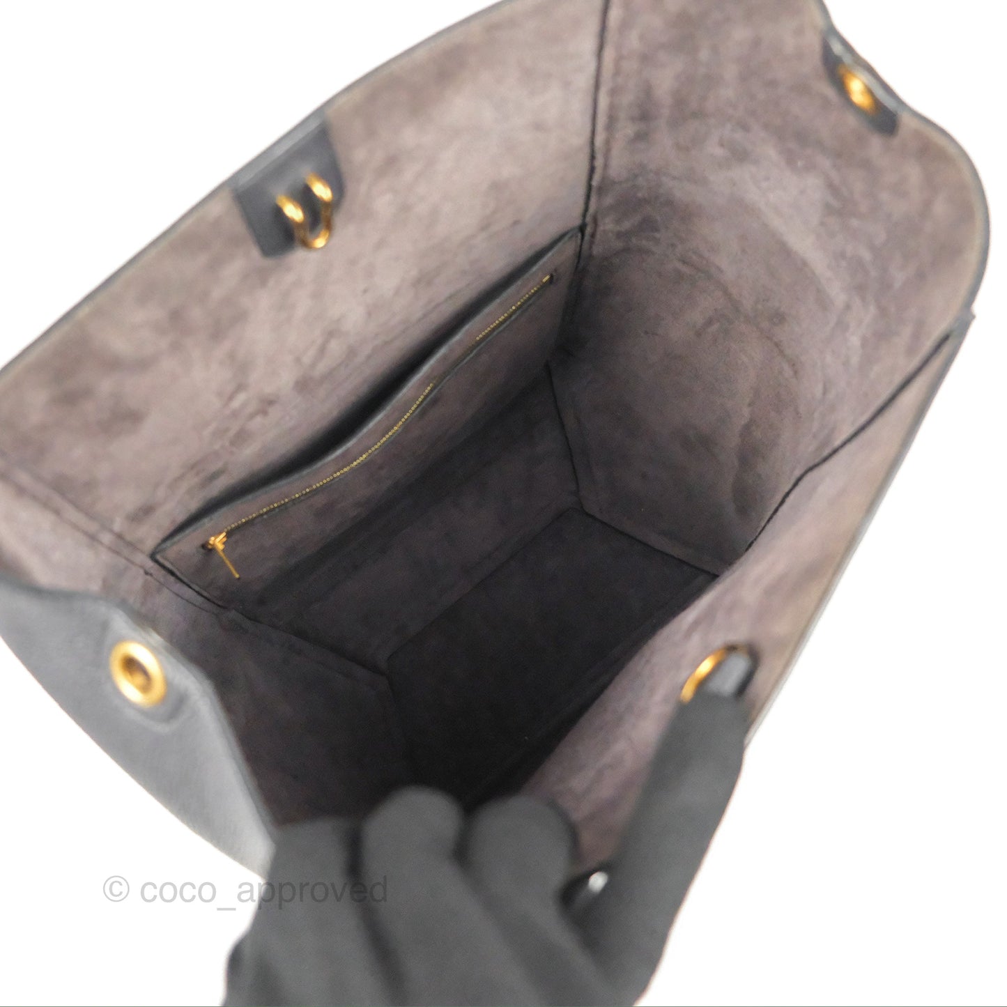 Celine Sangle Bucket Bag Grained Calfskin Dark Grey