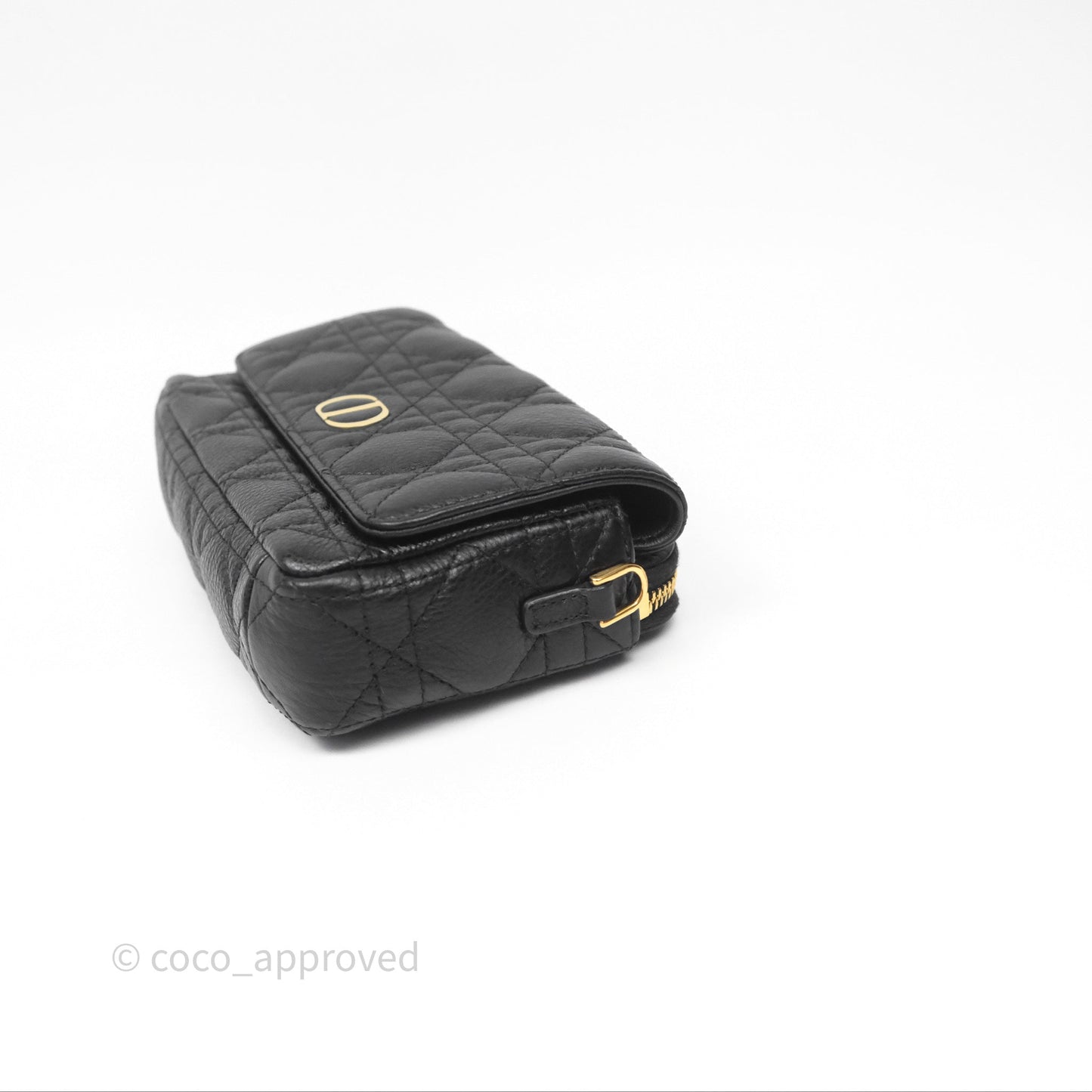 Christian Dior Caro Pouch with Chain Black Cannage Calfskin