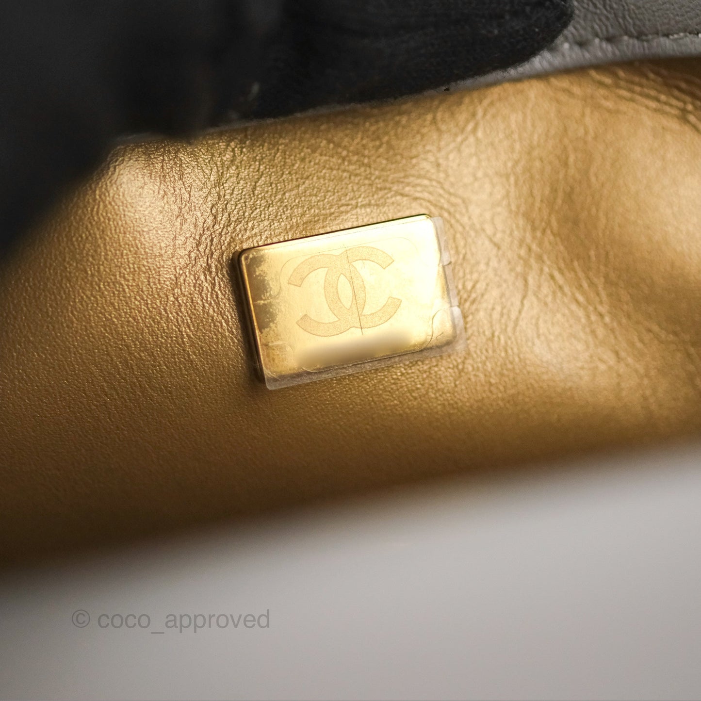 Chanel Mini Rectangular Pearl Crush Grey Lambskin Aged Gold Hardware