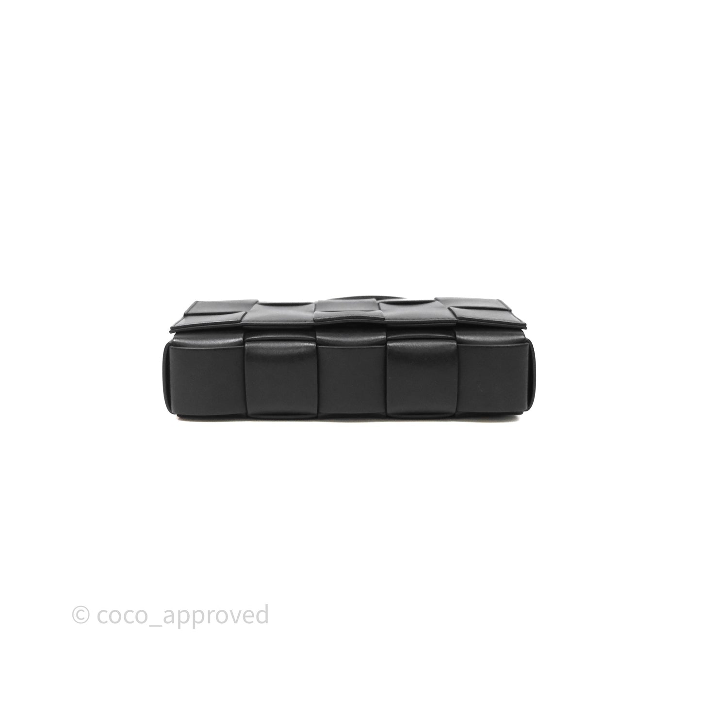 Bottega Veneta Cassette Shoulder Bag Intrecciato Black