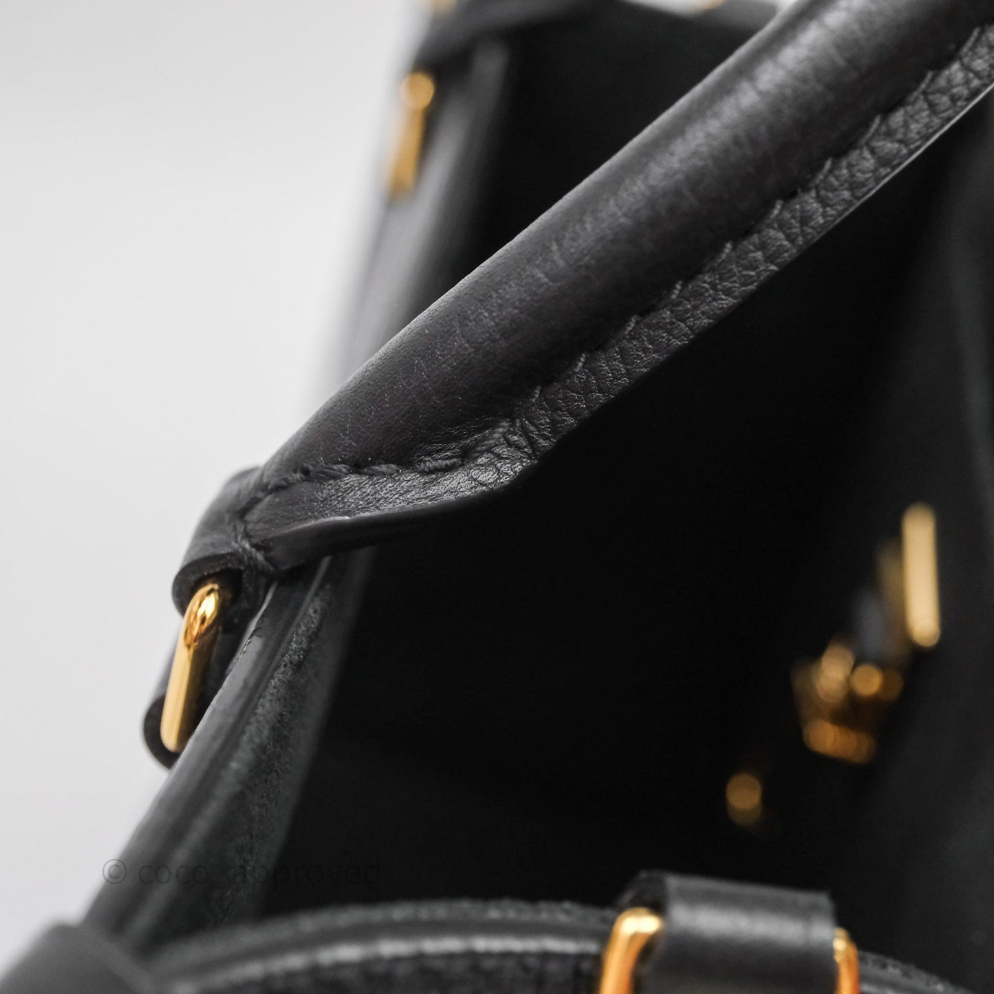 Louis Vuitton Lock & Go Tote Bag Black Calfskin Gold Hardware