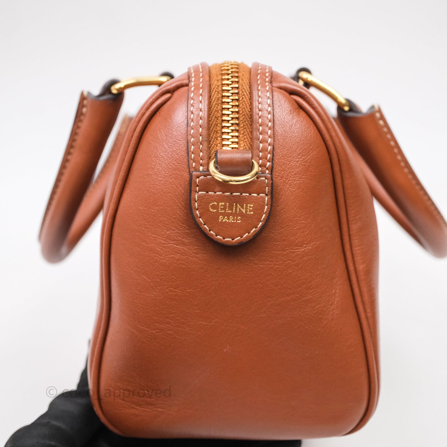 Celine Small Brown Boston Cuir Triomphe Tan Smooth Calfskin Bag