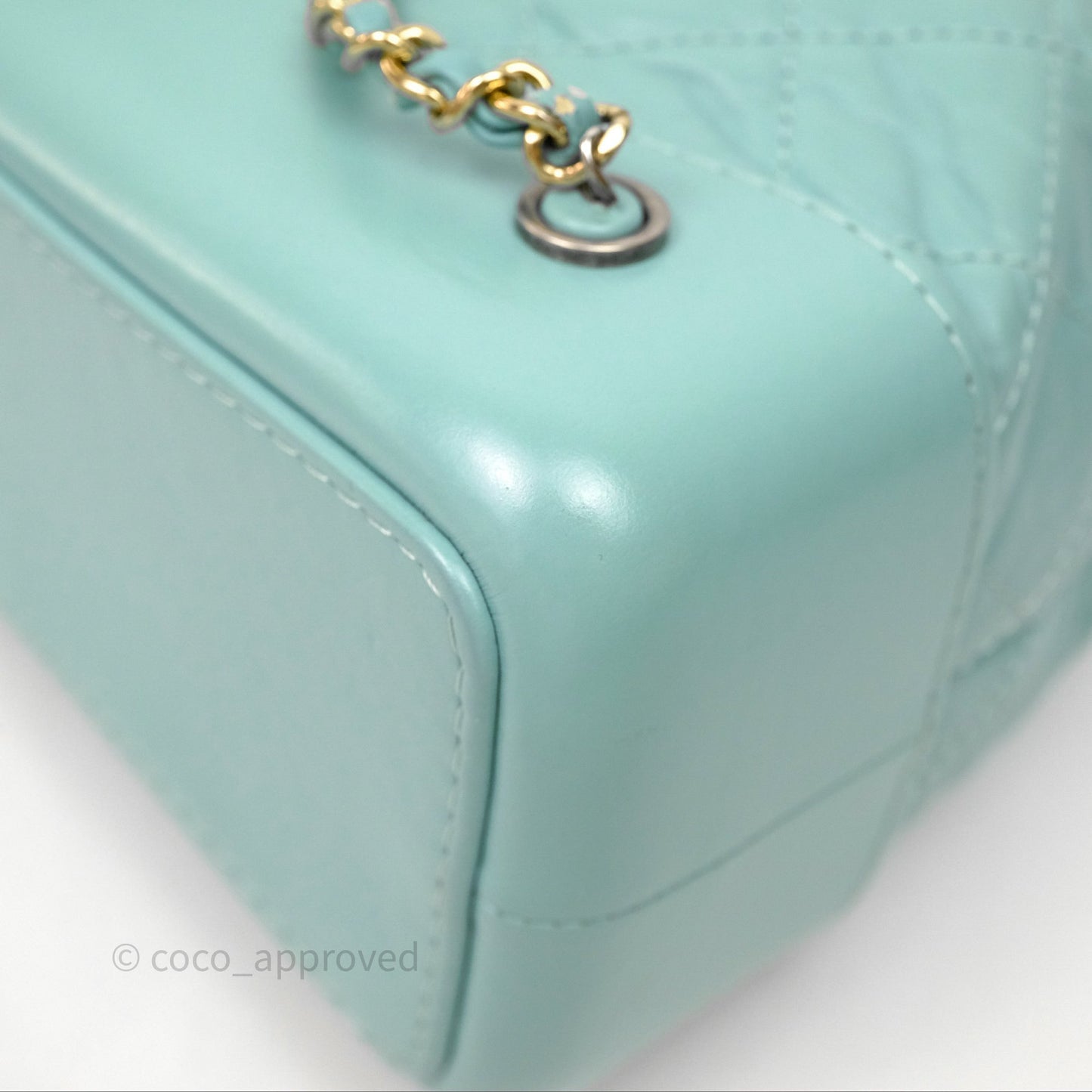 Chanel Small Gabrielle Backpack Tiffany Green Aged Calfskin