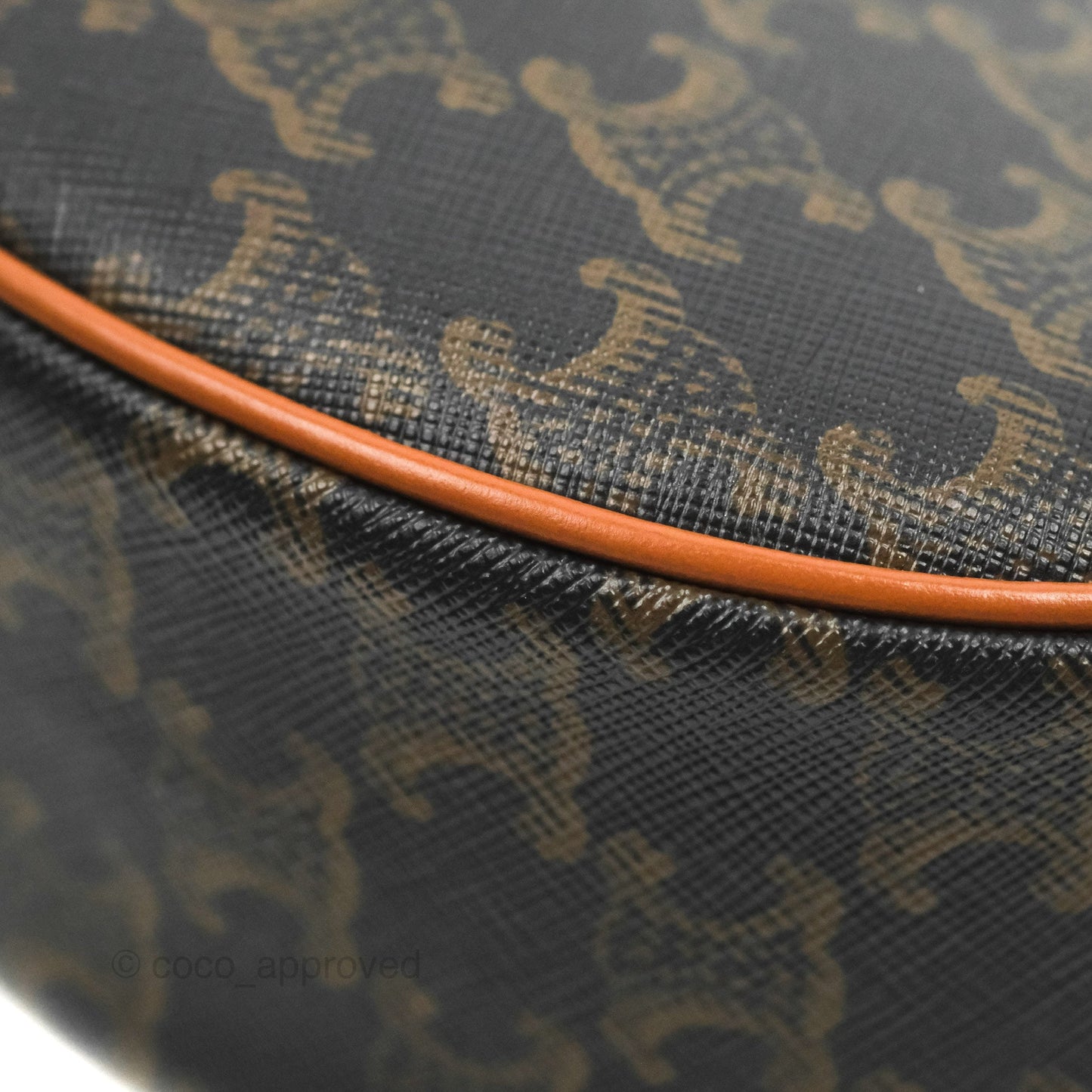 Celine Ava Bag In Triomphe Canvas Calfskin Tan