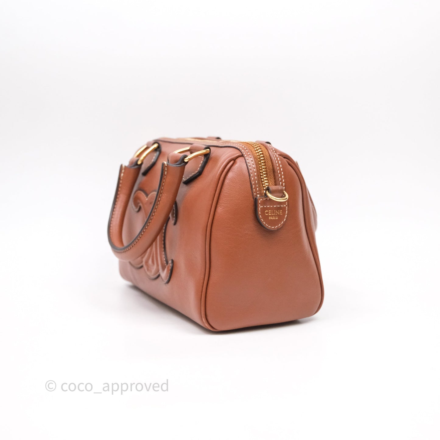 Celine Small Brown Boston Cuir Triomphe Tan Smooth Calfskin Bag