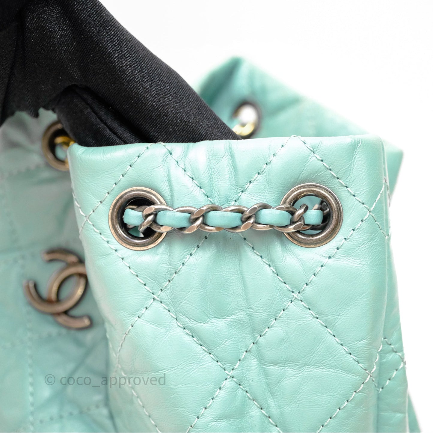 Chanel Small Gabrielle Backpack Tiffany Green Aged Calfskin