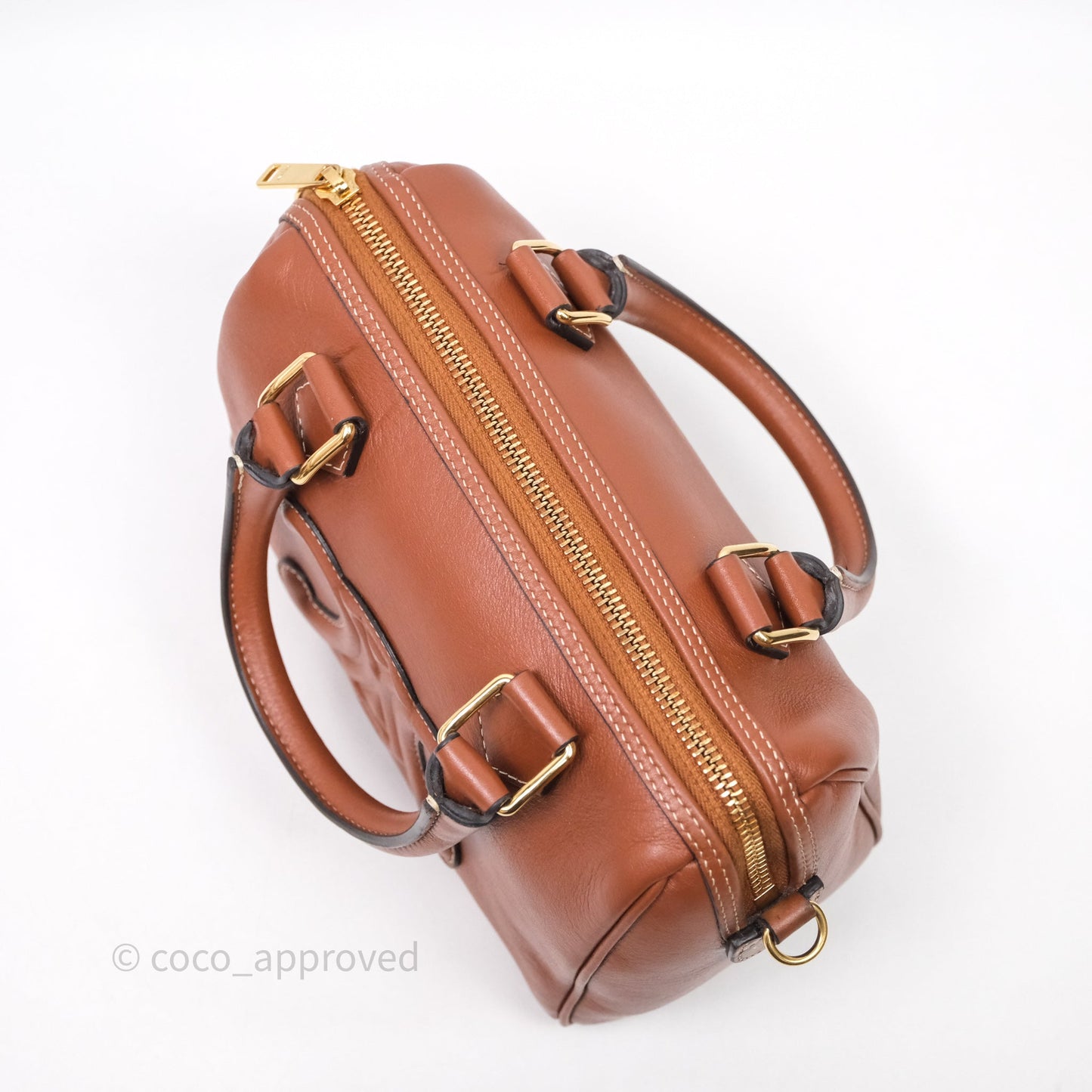 Celine Small Brown Boston Cuir Triomphe Tan Smooth Calfskin Bag
