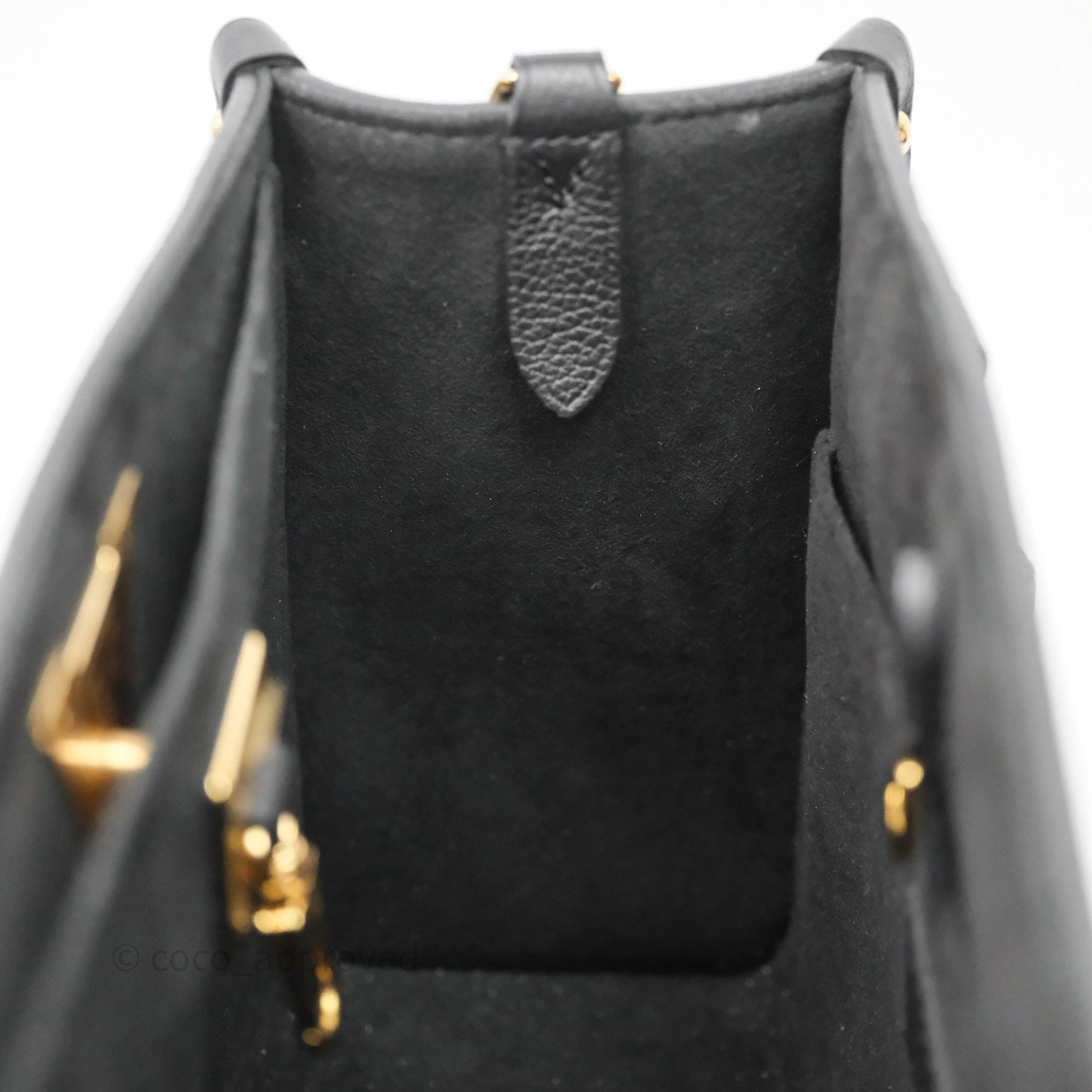 Louis Vuitton Lock & Go Tote Bag Black Calfskin Gold Hardware