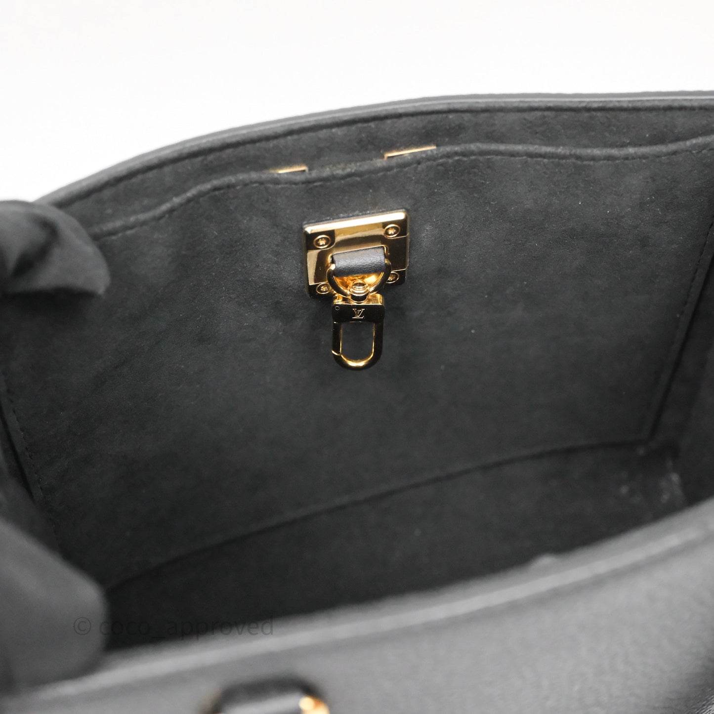 Louis Vuitton Lock & Go Tote Bag Black Calfskin Gold Hardware