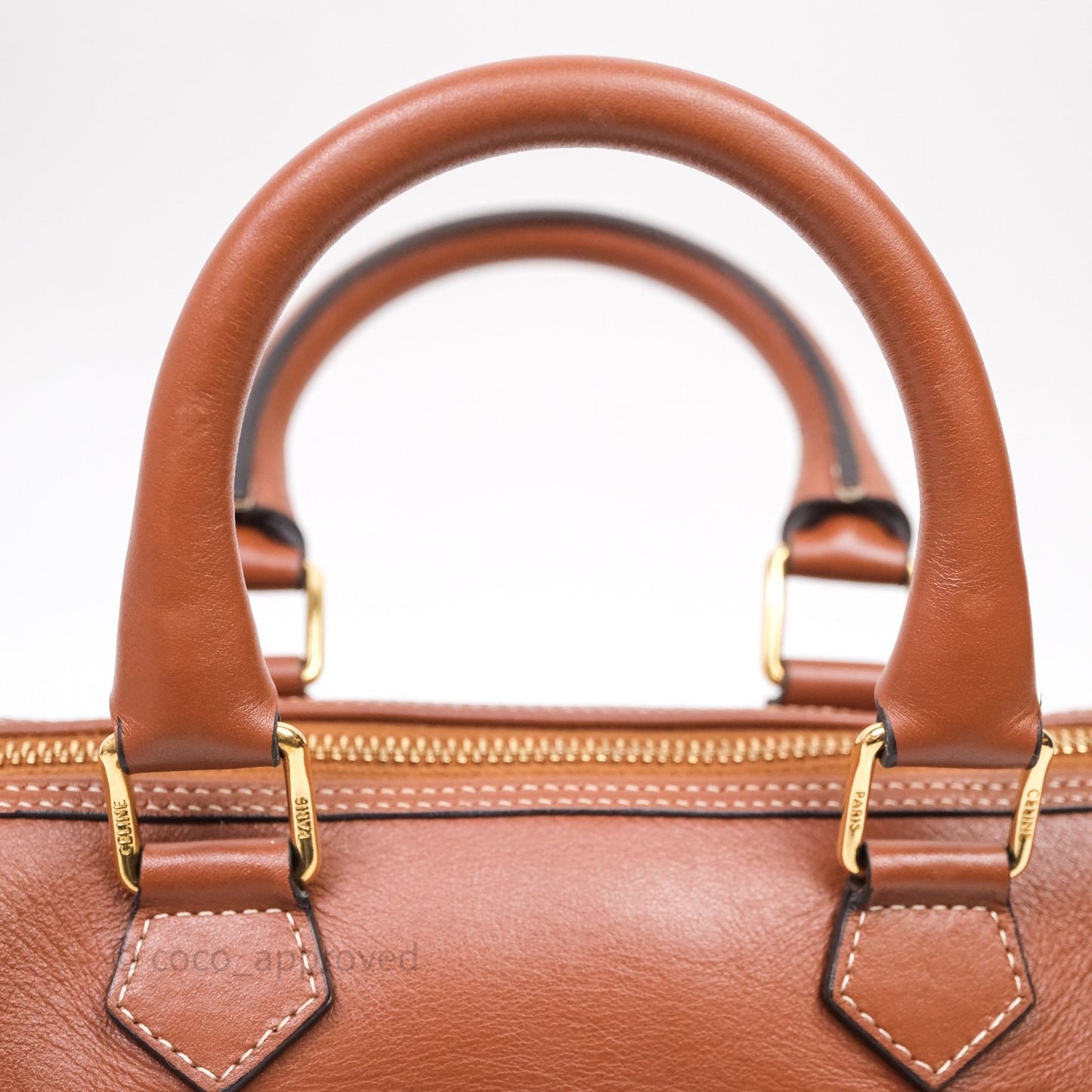 Celine Small Brown Boston Cuir Triomphe Tan Smooth Calfskin Bag