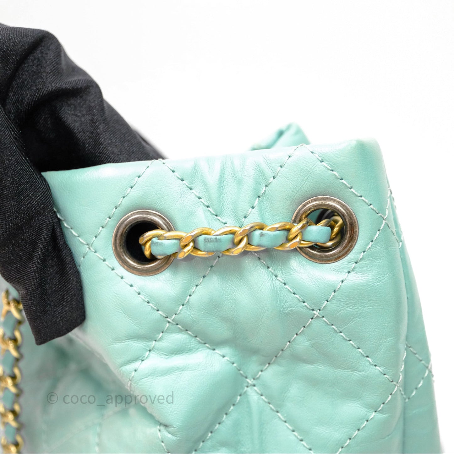 Chanel Small Gabrielle Backpack Tiffany Green Aged Calfskin