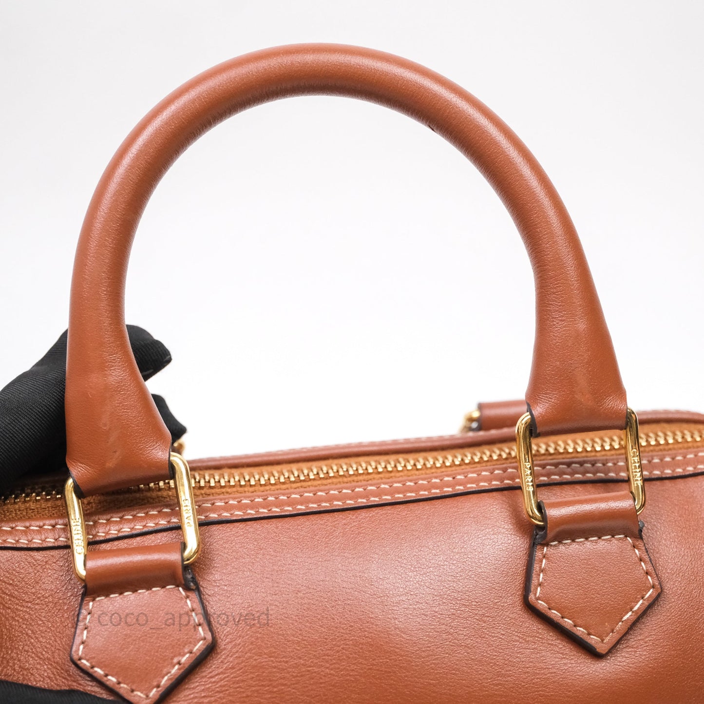 Celine Small Brown Boston Cuir Triomphe Tan Smooth Calfskin Bag