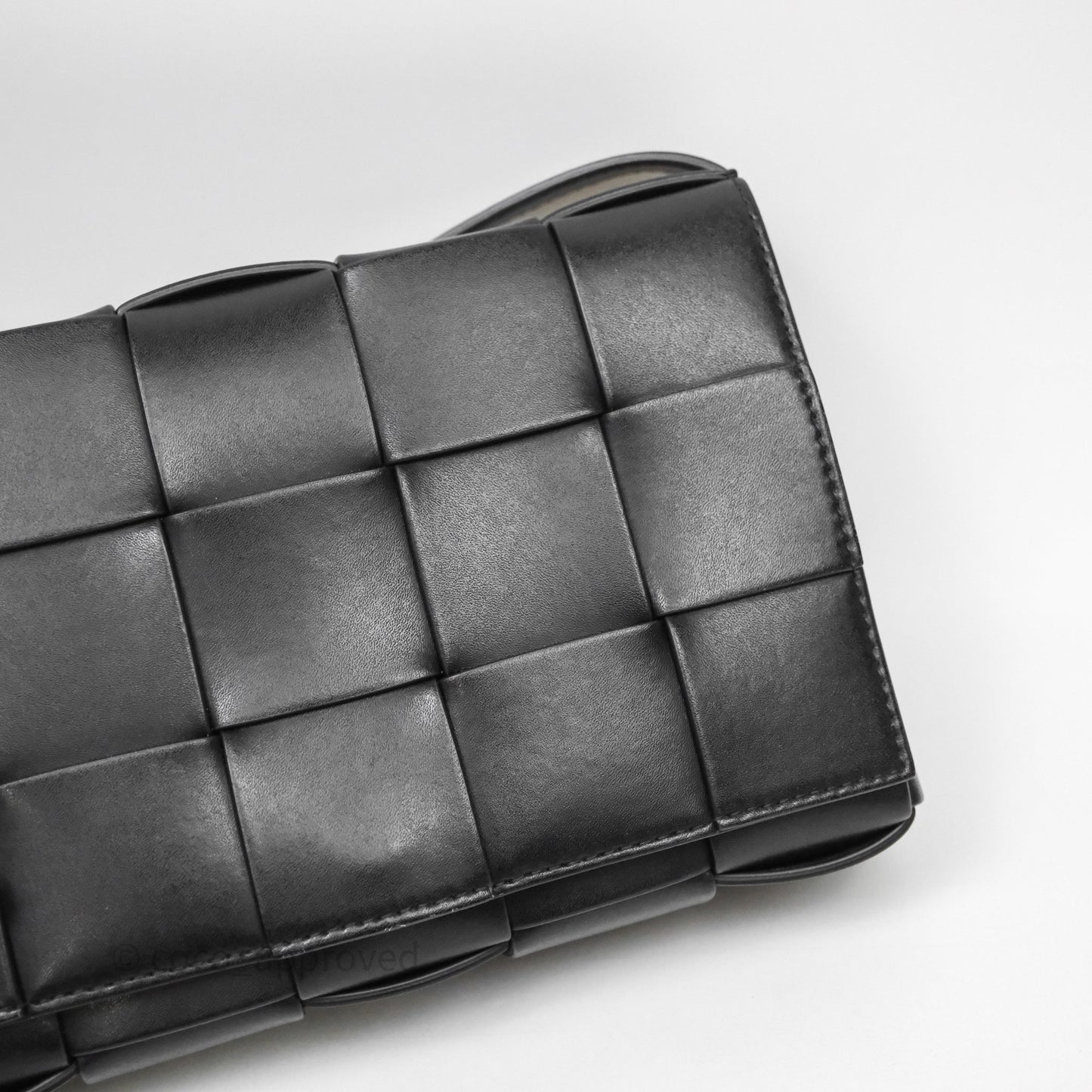 Bottega Veneta Cassette Shoulder Bag Intrecciato Black