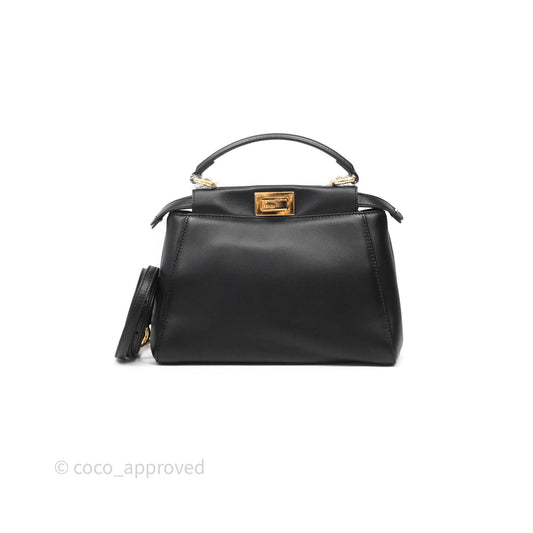 Fendi Nappa Mini Peekaboo Bag Black