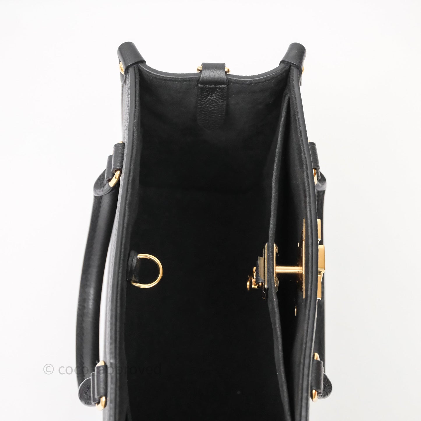Louis Vuitton Lock & Go Tote Bag Black Calfskin Gold Hardware