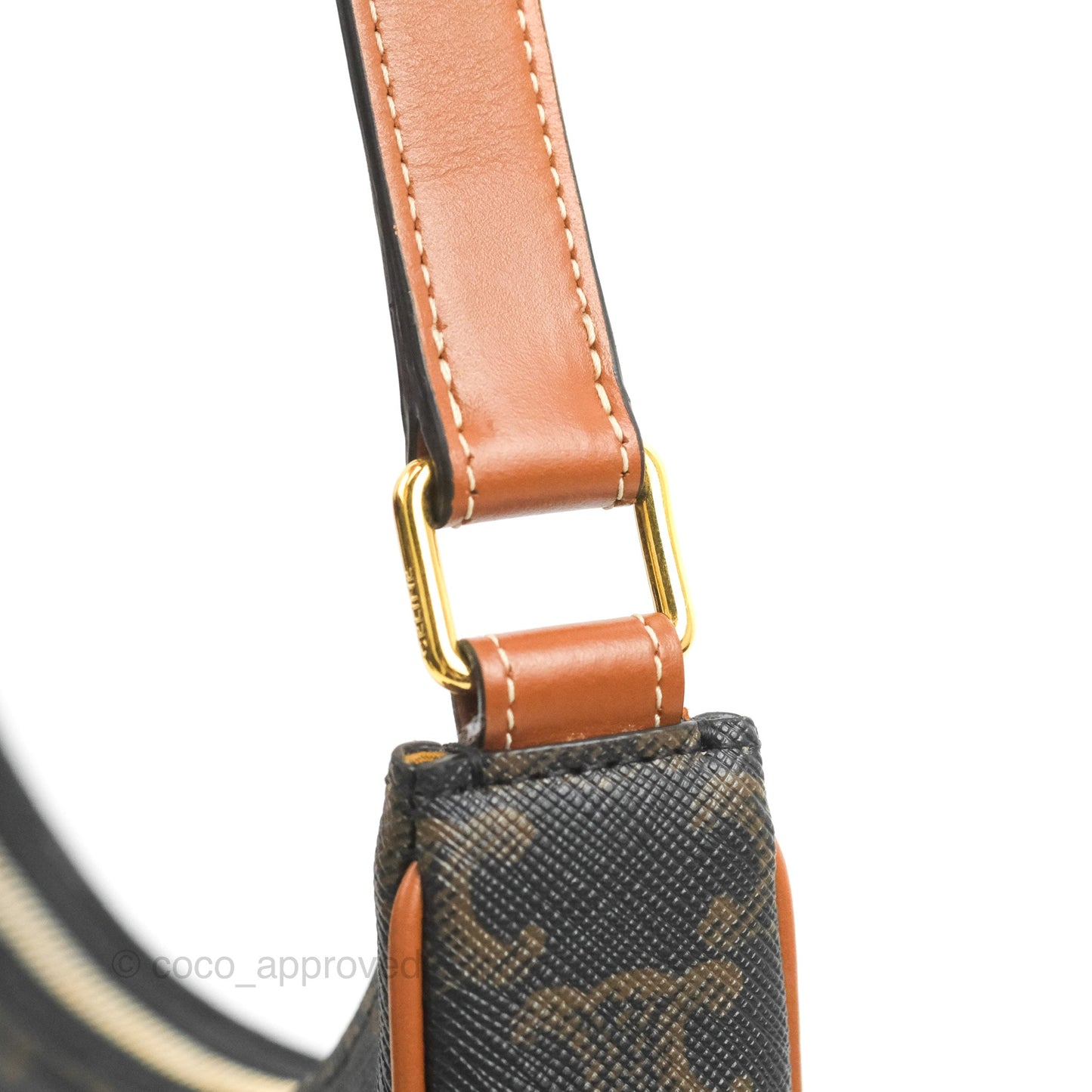 Celine Ava Bag In Triomphe Canvas Calfskin Tan