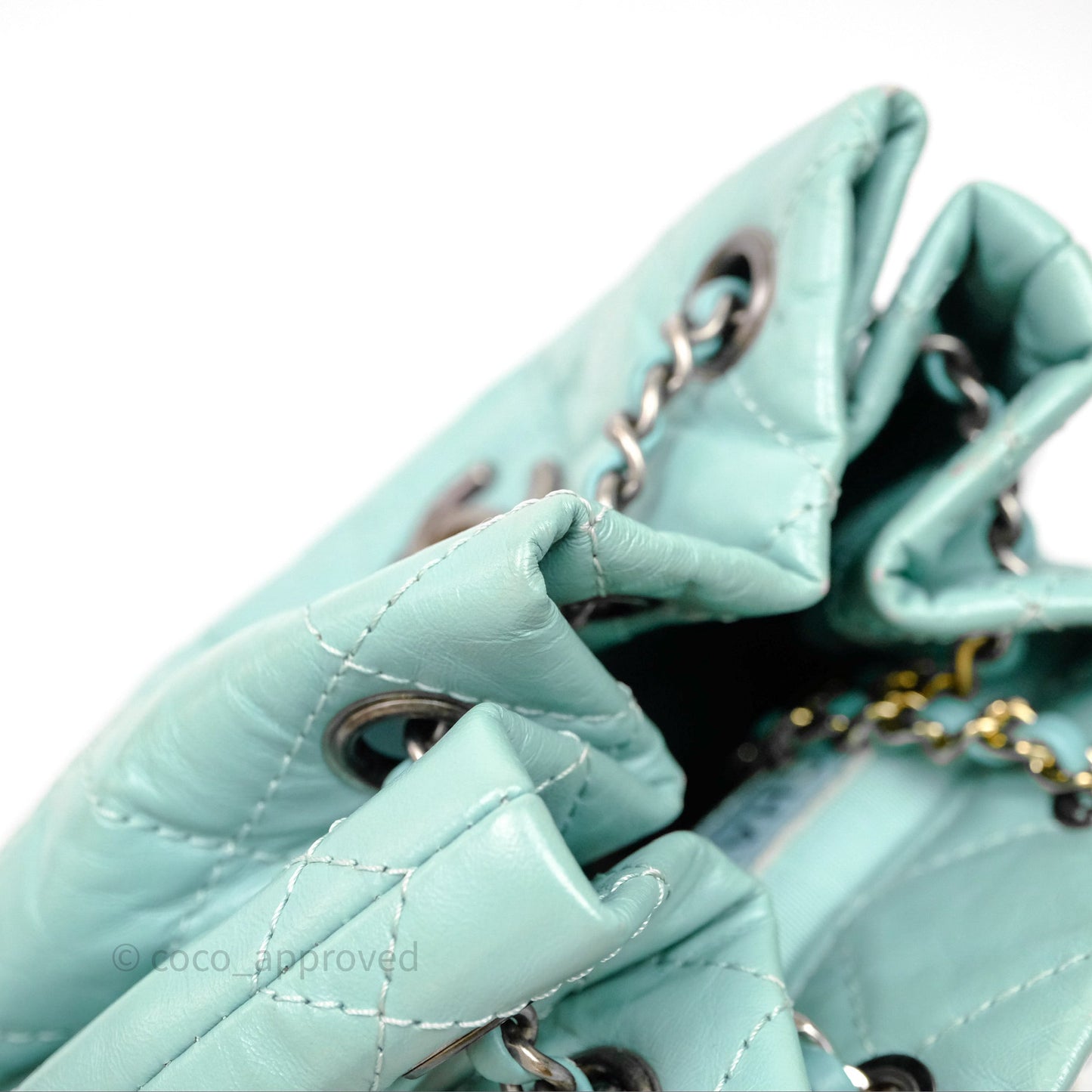 Chanel Small Gabrielle Backpack Tiffany Green Aged Calfskin