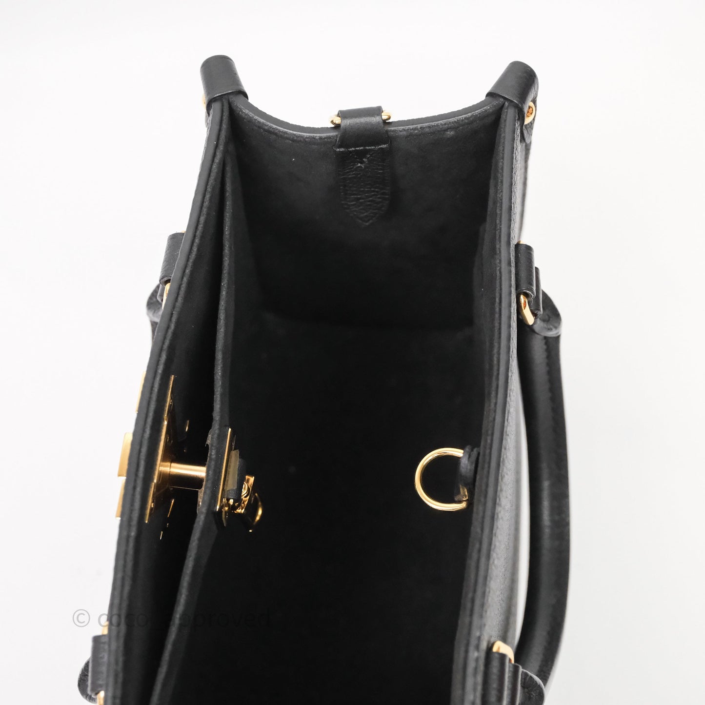 Louis Vuitton Lock & Go Tote Bag Black Calfskin Gold Hardware