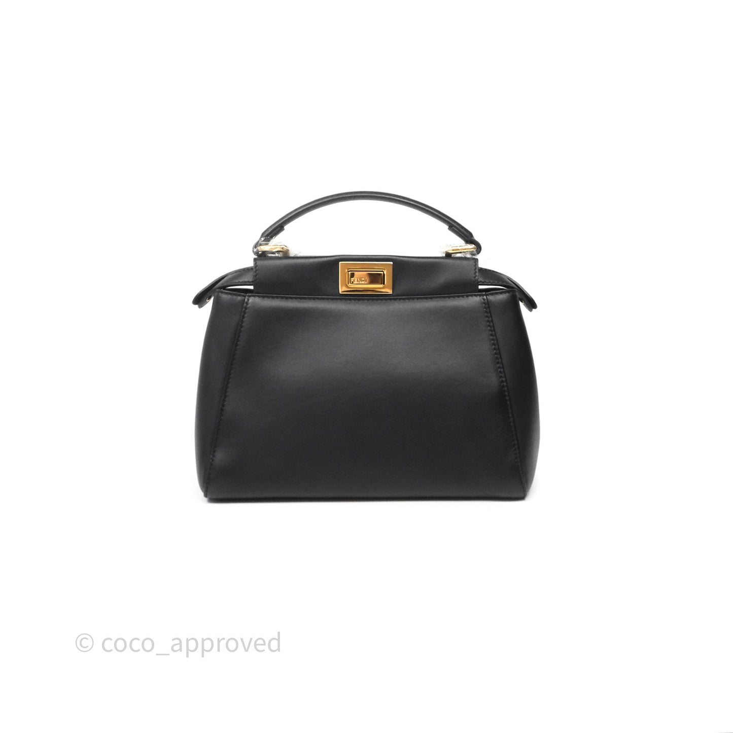 Fendi Nappa Mini Peekaboo Bag Black