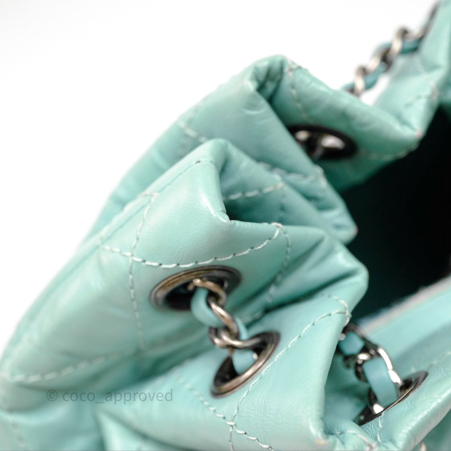 Chanel Small Gabrielle Backpack Tiffany Green Aged Calfskin