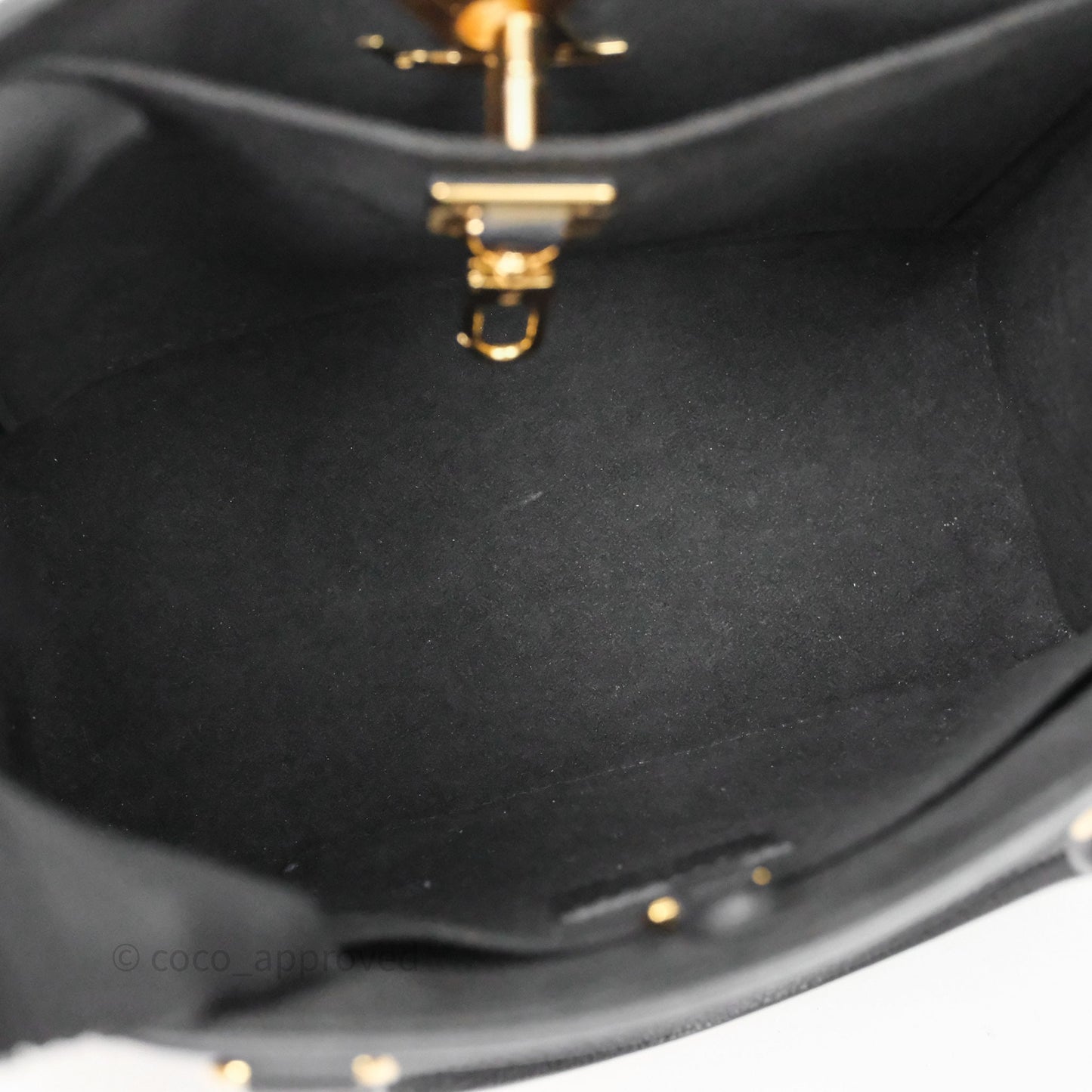 Louis Vuitton Lock & Go Tote Bag Black Calfskin Gold Hardware