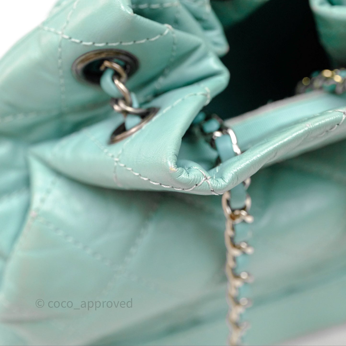 Chanel Small Gabrielle Backpack Tiffany Green Aged Calfskin