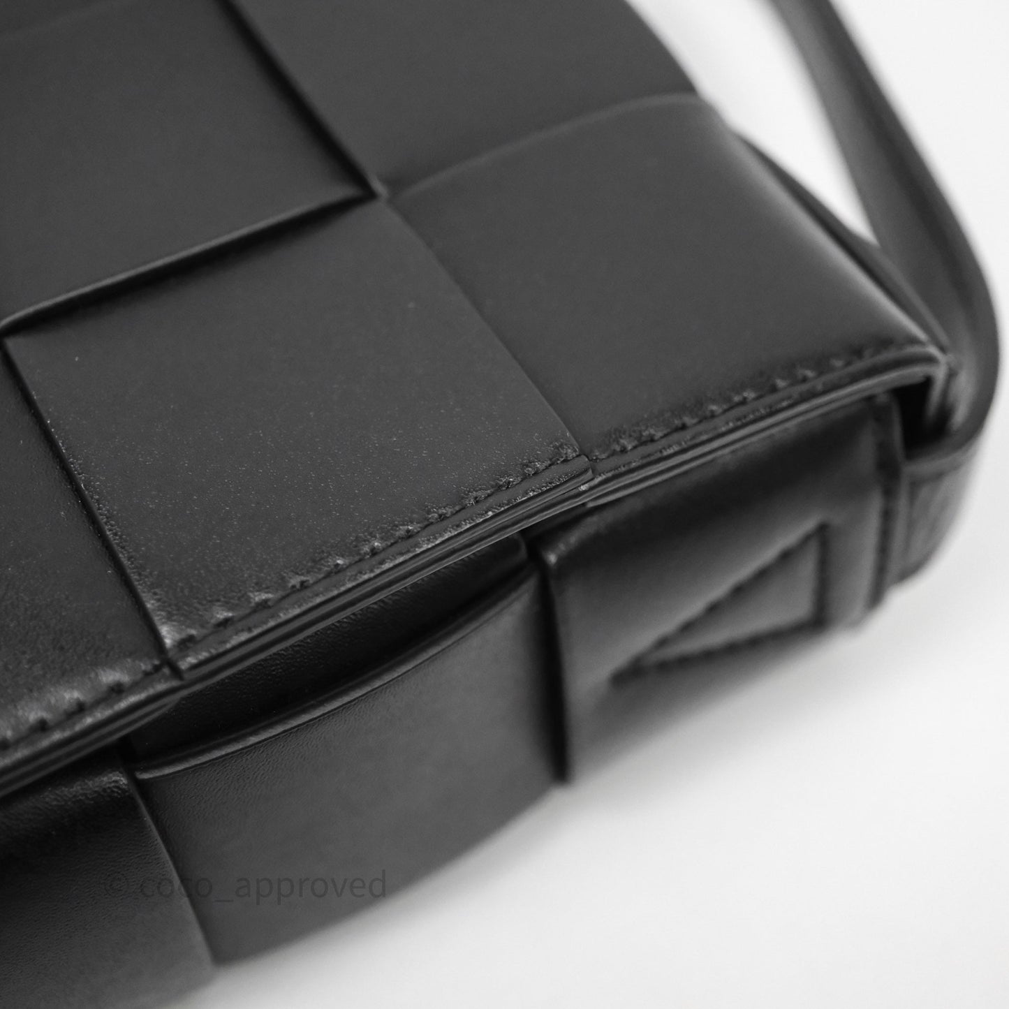Bottega Veneta Cassette Shoulder Bag Intrecciato Black