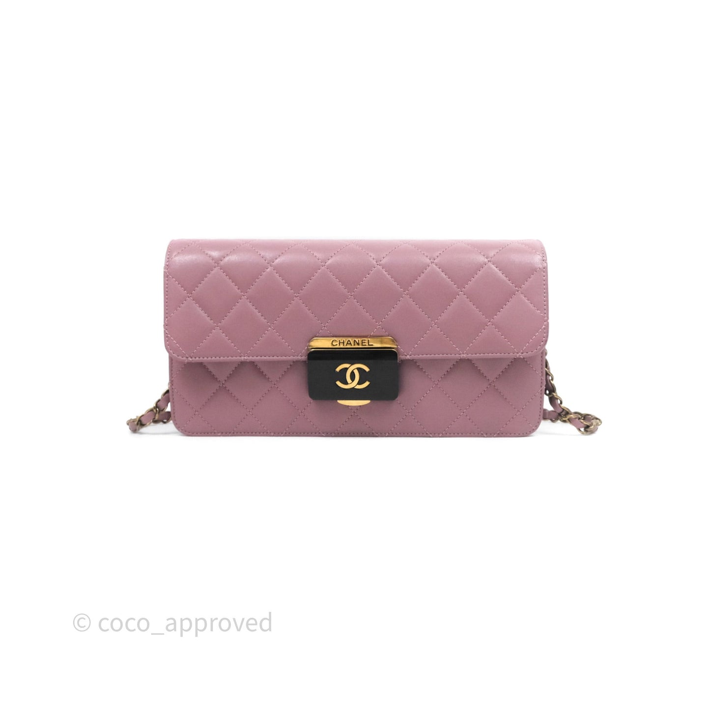 Chanel Beauty Lock Flap Bag Purple Aged Gold Hardware