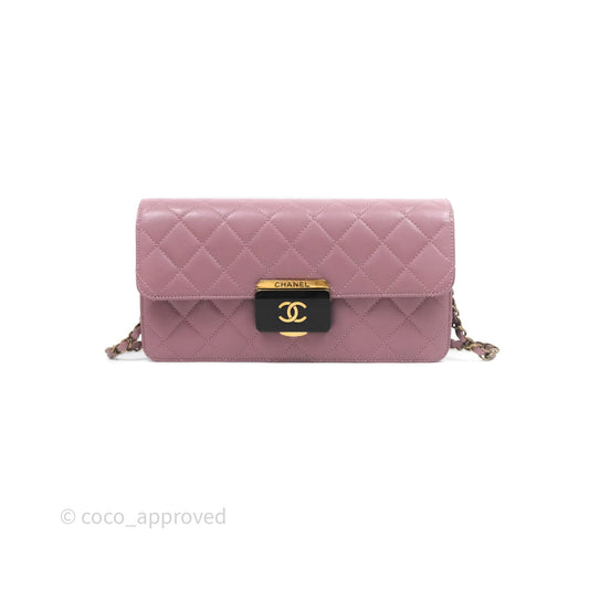 Chanel Beauty Lock Flap Bag Purple Aged Gold Hardware