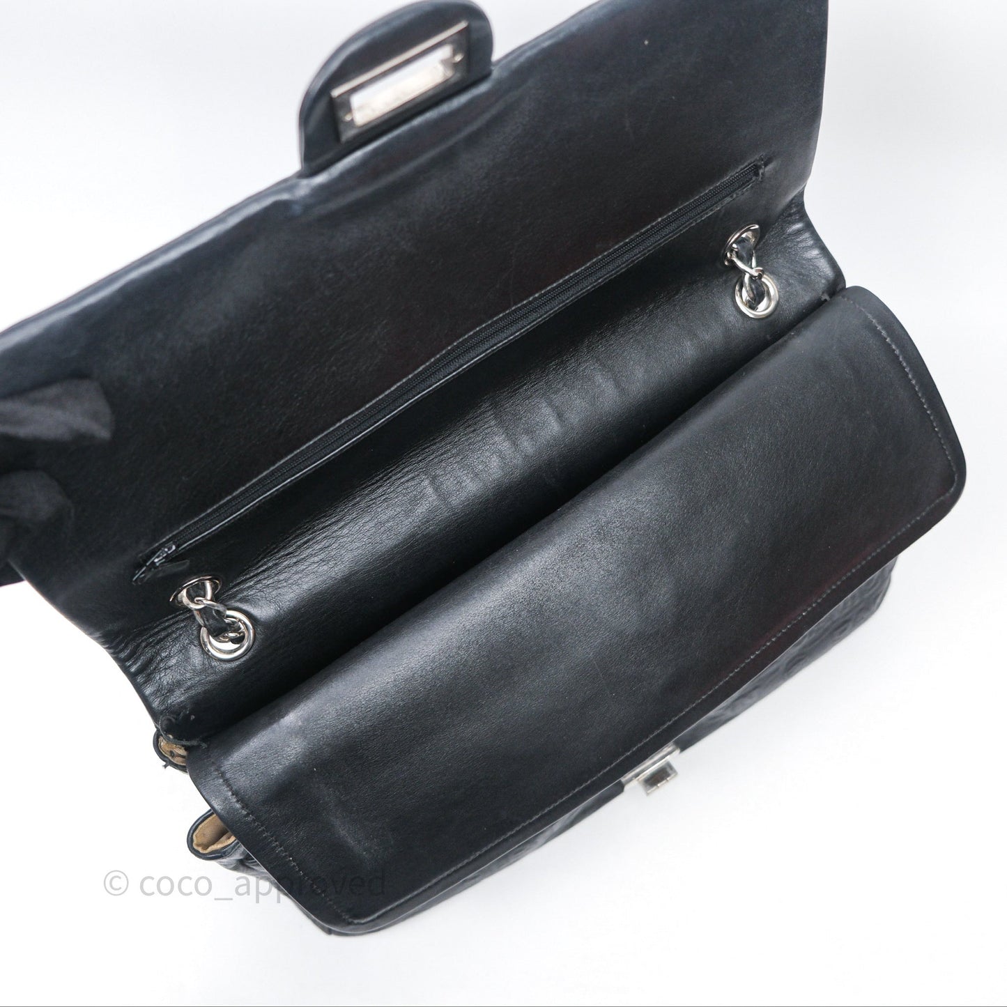 Chanel 228 Reissue Flap Quilted Black Calfskin Silver Hardware