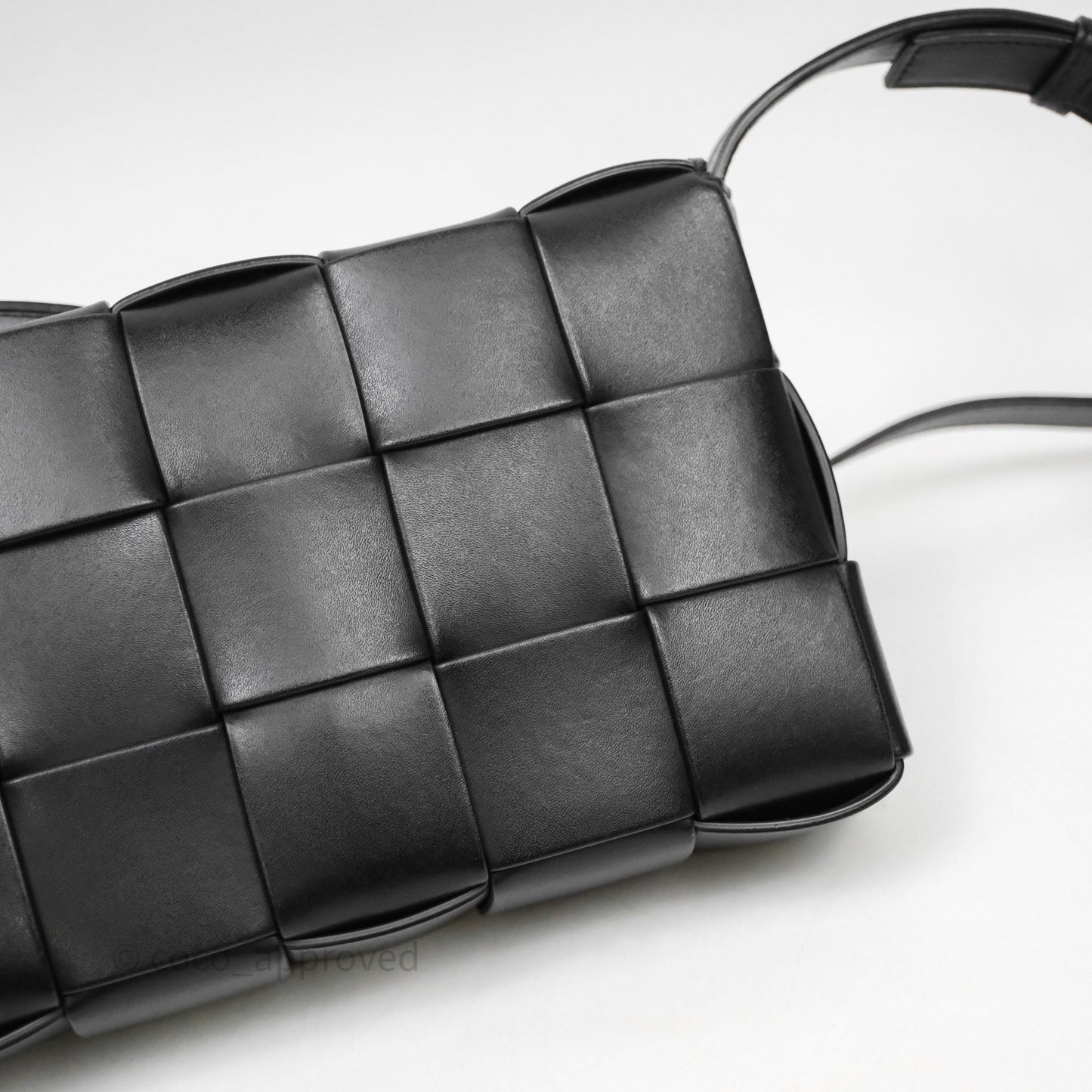 Bottega Veneta Cassette Shoulder Bag Intrecciato Black