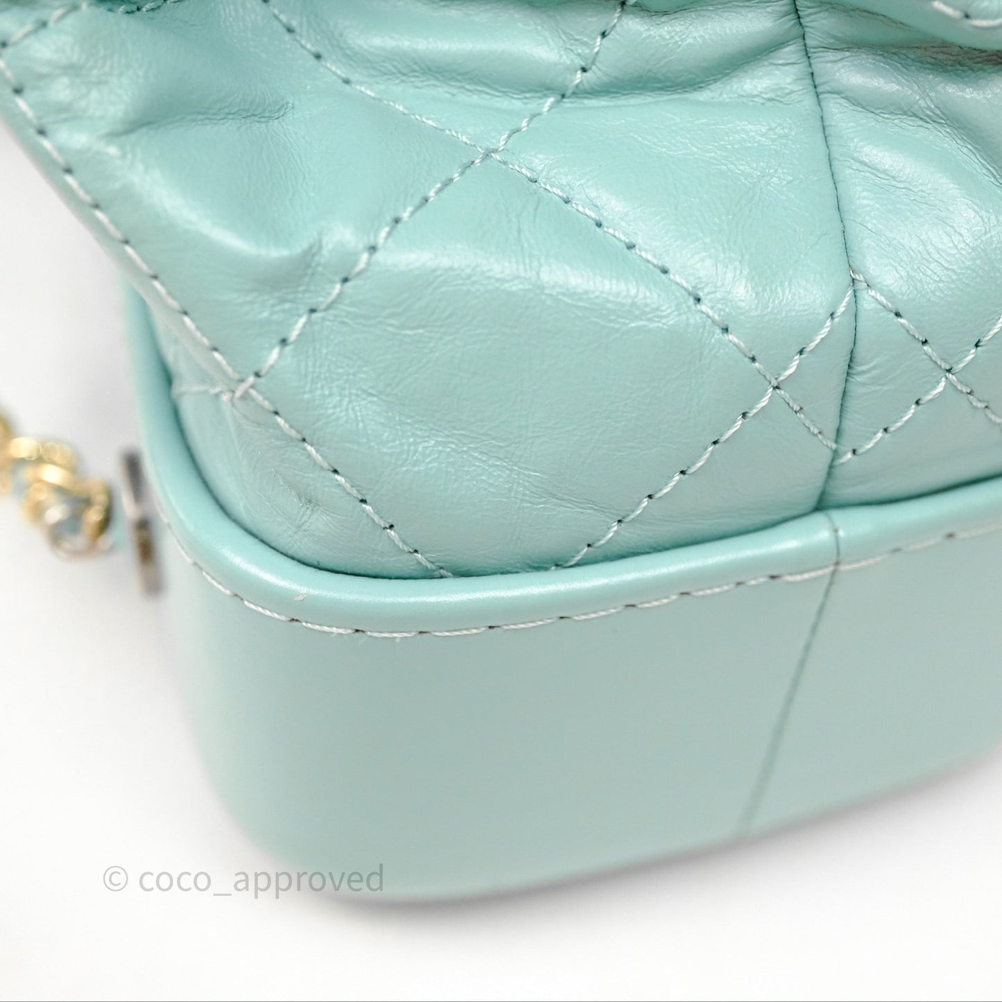 Chanel Small Gabrielle Backpack Tiffany Green Aged Calfskin
