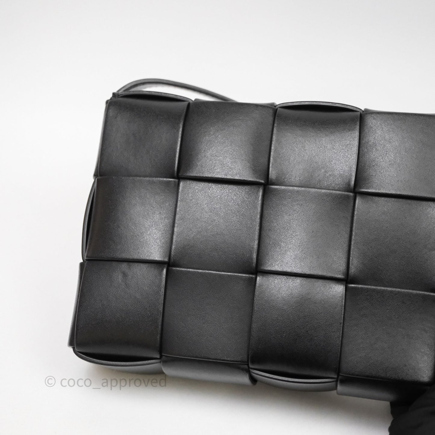 Bottega Veneta Cassette Shoulder Bag Intrecciato Black