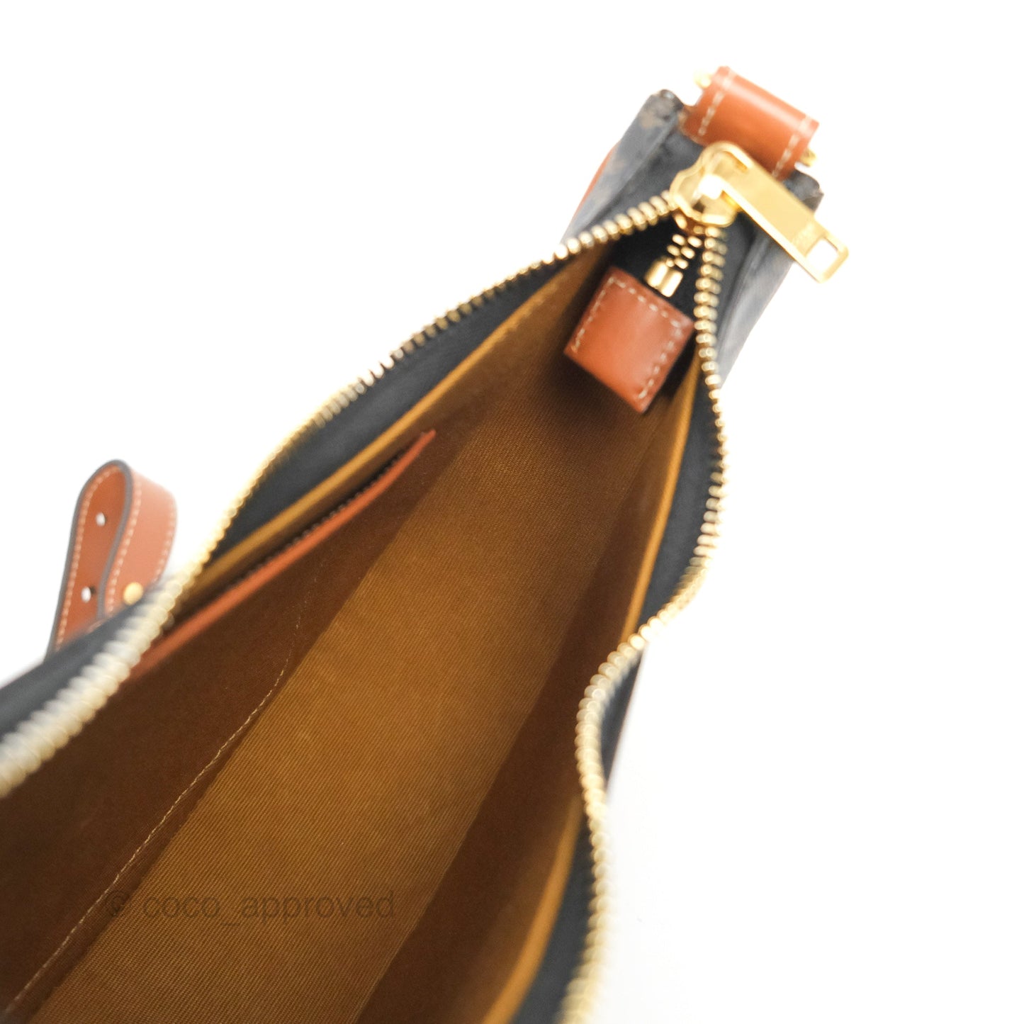 Celine Ava Bag In Triomphe Canvas Calfskin Tan