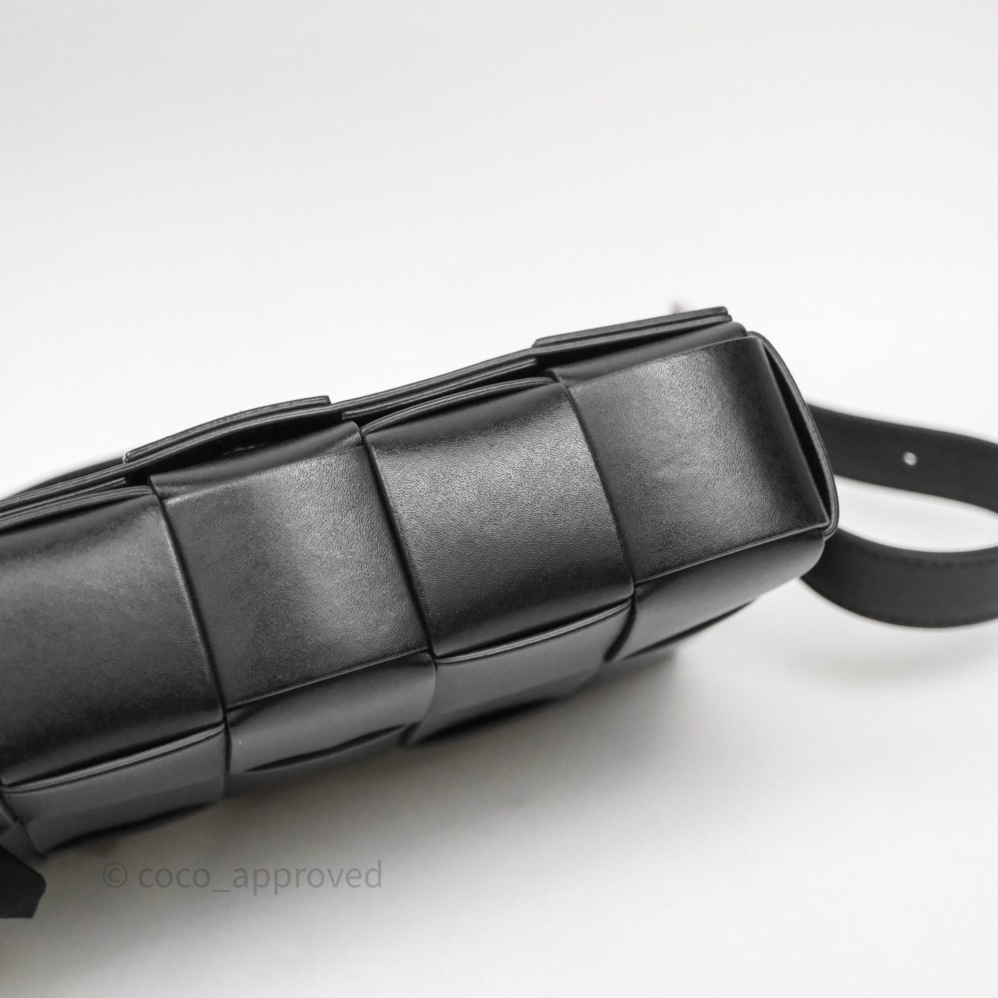 Bottega Veneta Cassette Shoulder Bag Intrecciato Black