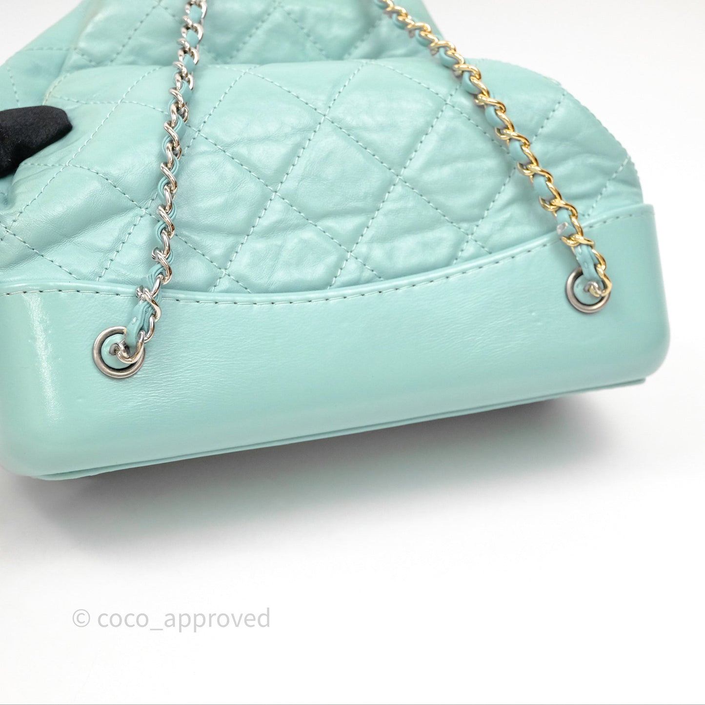 Chanel Small Gabrielle Backpack Tiffany Green Aged Calfskin