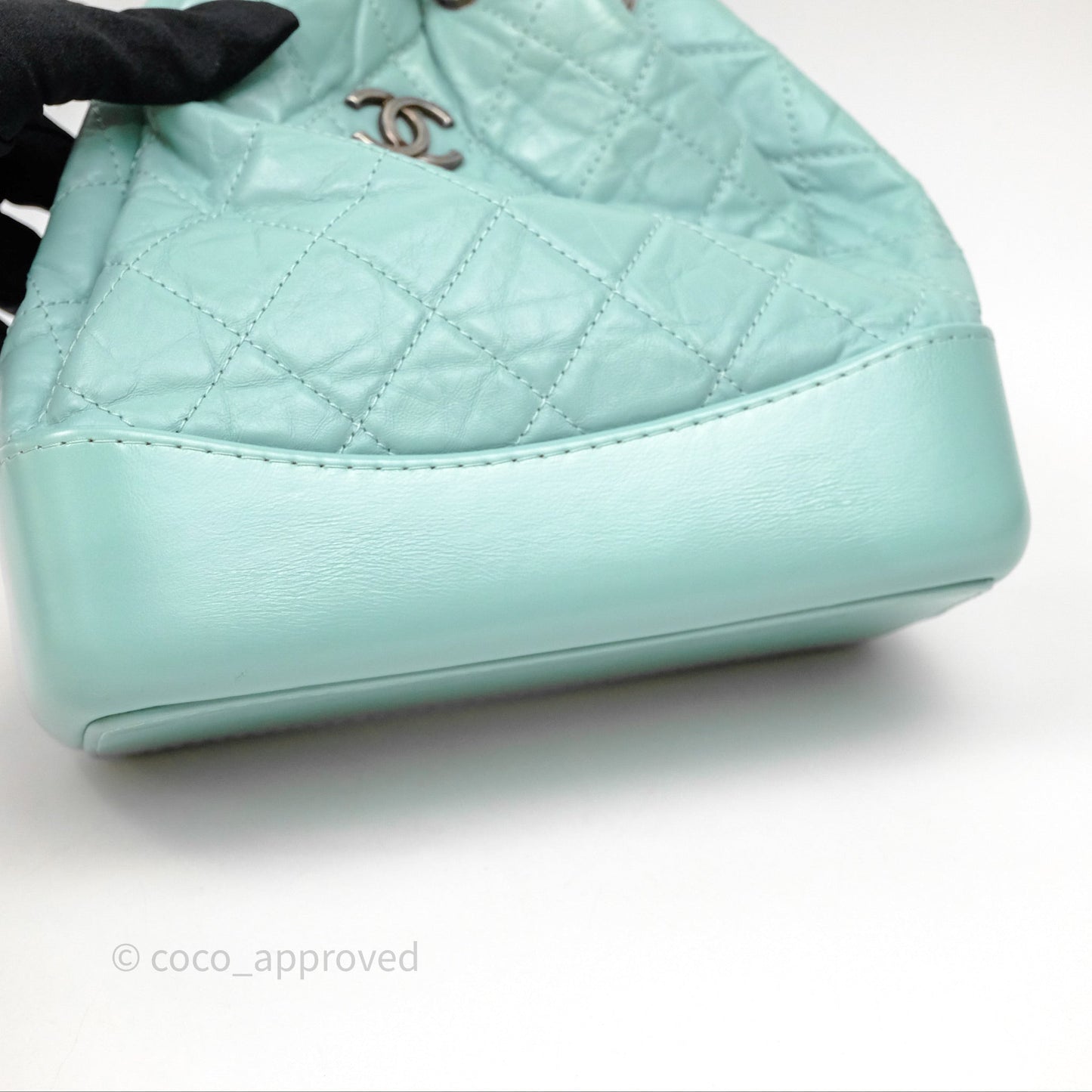 Chanel Small Gabrielle Backpack Tiffany Green Aged Calfskin