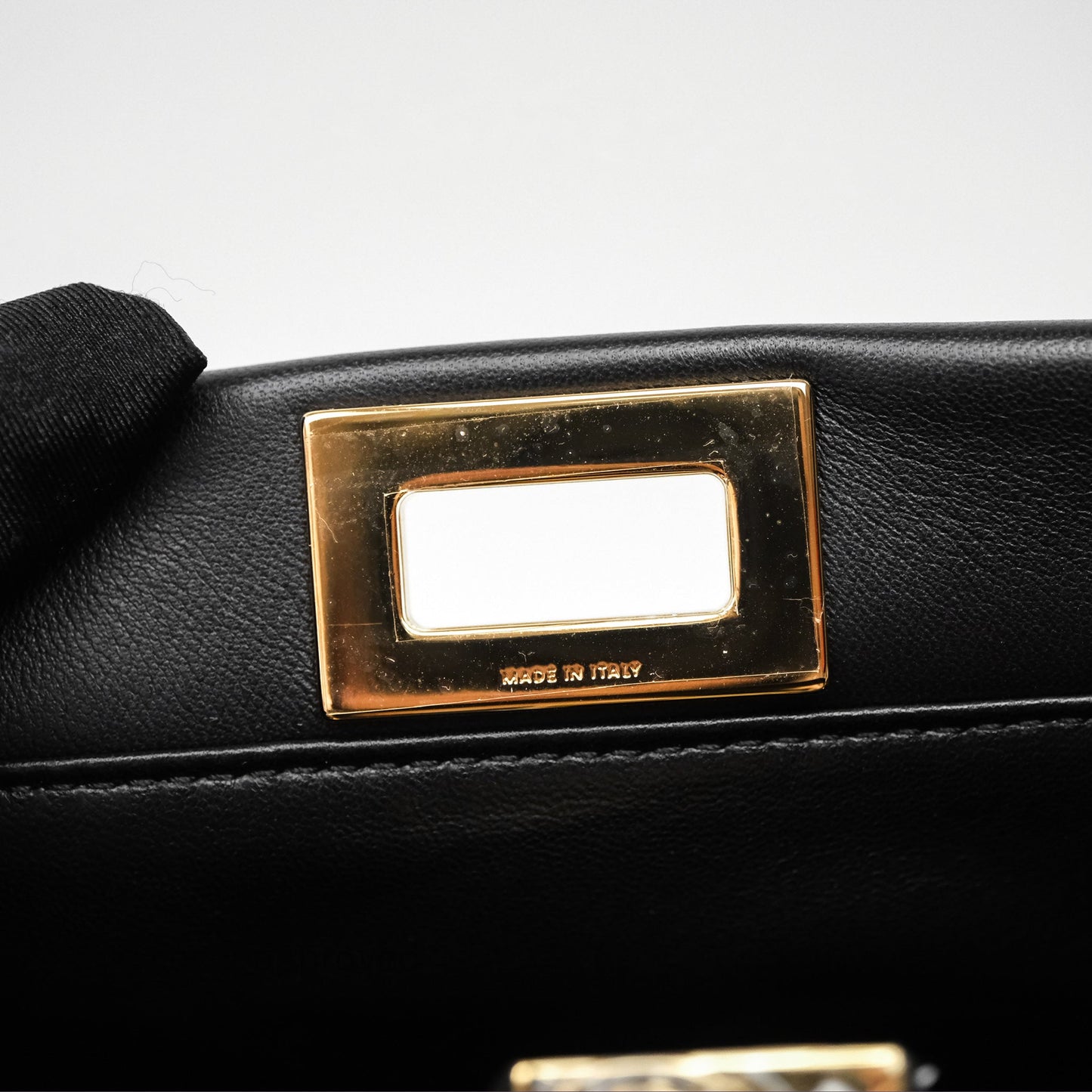 Fendi Nappa Mini Peekaboo Bag Black