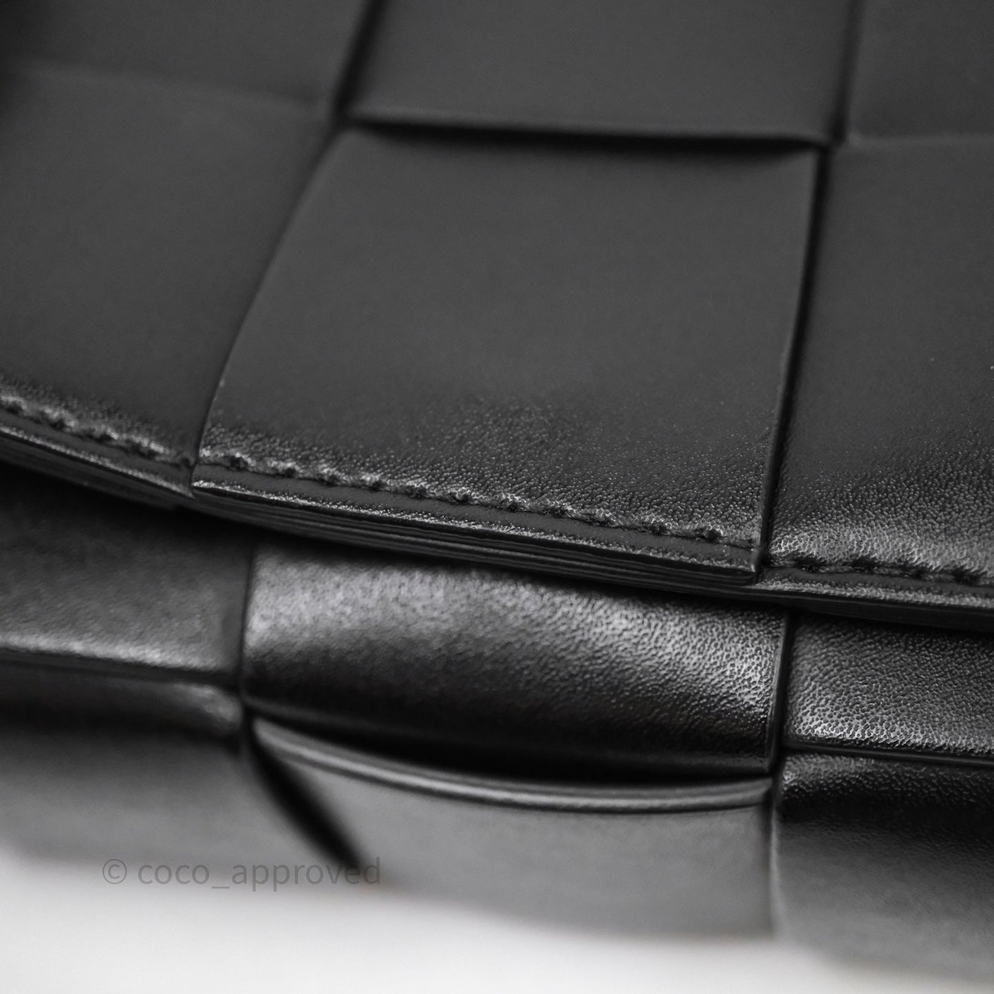 Bottega Veneta Cassette Shoulder Bag Intrecciato Black