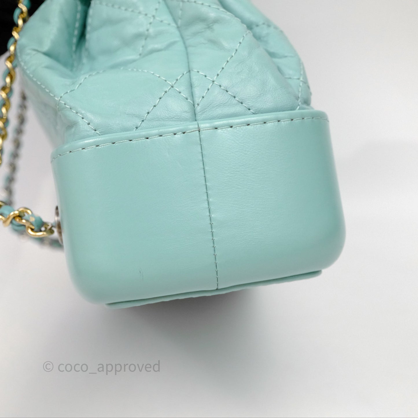 Chanel Small Gabrielle Backpack Tiffany Green Aged Calfskin